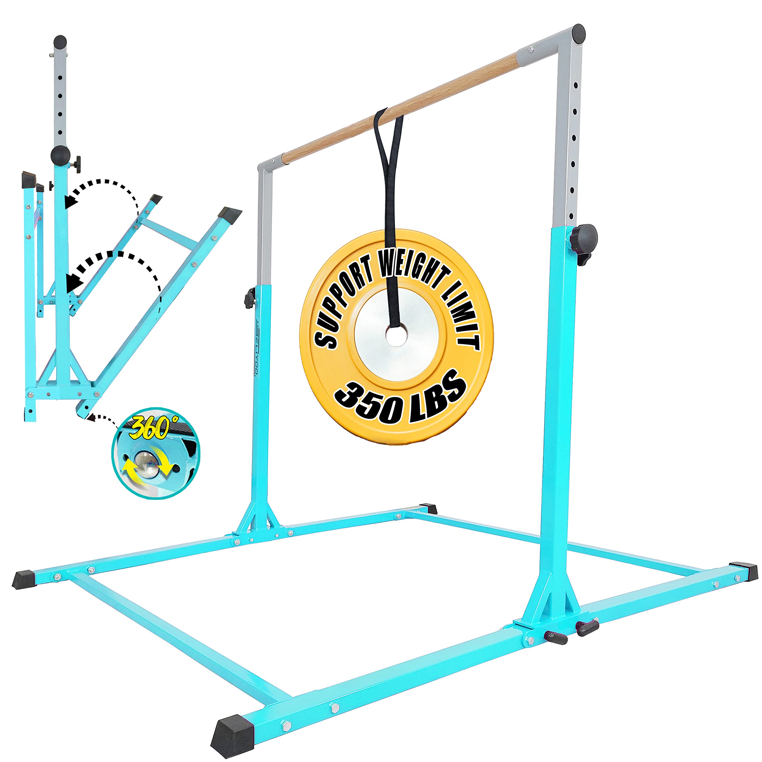 Seliyoo Gymnastics Foldable bar,Gymnastics Training bar,Adjustable