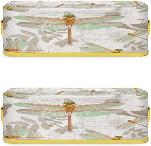 Miniatura 44 de Dragonfly - Cestas de inodoro doradas plegables para baño, organizador duradero y multiusos para cocina, sala de estar y armario () Libélula