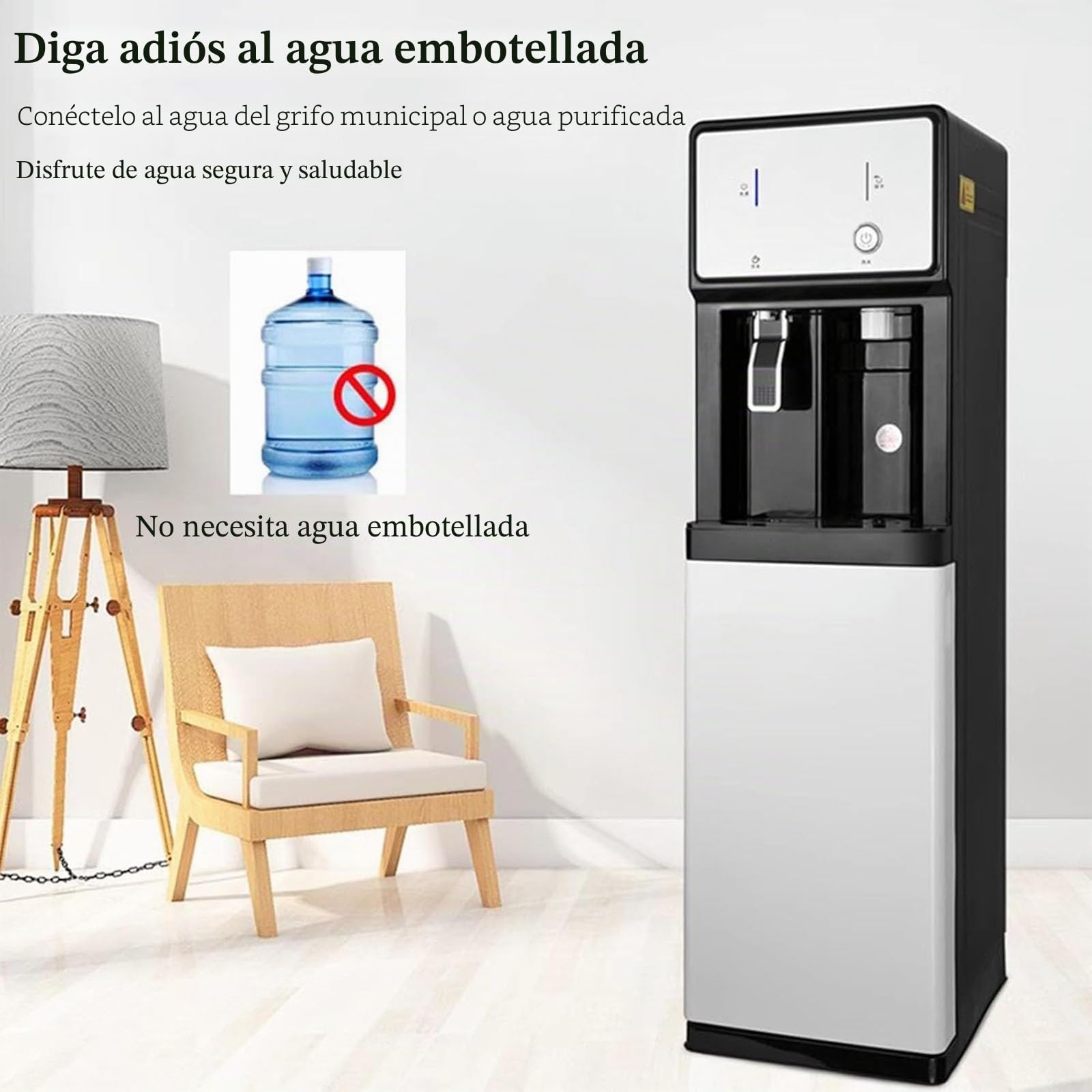 Enfriador De Agua Conexión A La Red Eléctrica,dispensador De Agua Fría Y Caliente,3 Ajustes De Temperatura,Fuente De Agua De Pie para El Hogar Café Té Bar Dormitorio