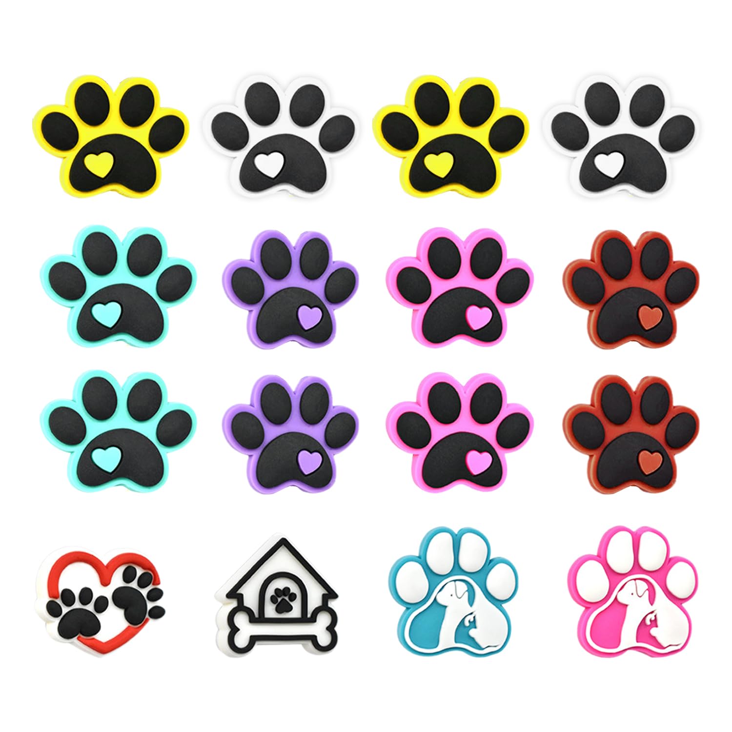 CYNOSURETECH 16 Pieces Of Dog Paw-Shaped Knitting Needle Plugs, Creative And Cute Knitting Needle Plugs, Knitting Tool Accessories, Knitting Supplies