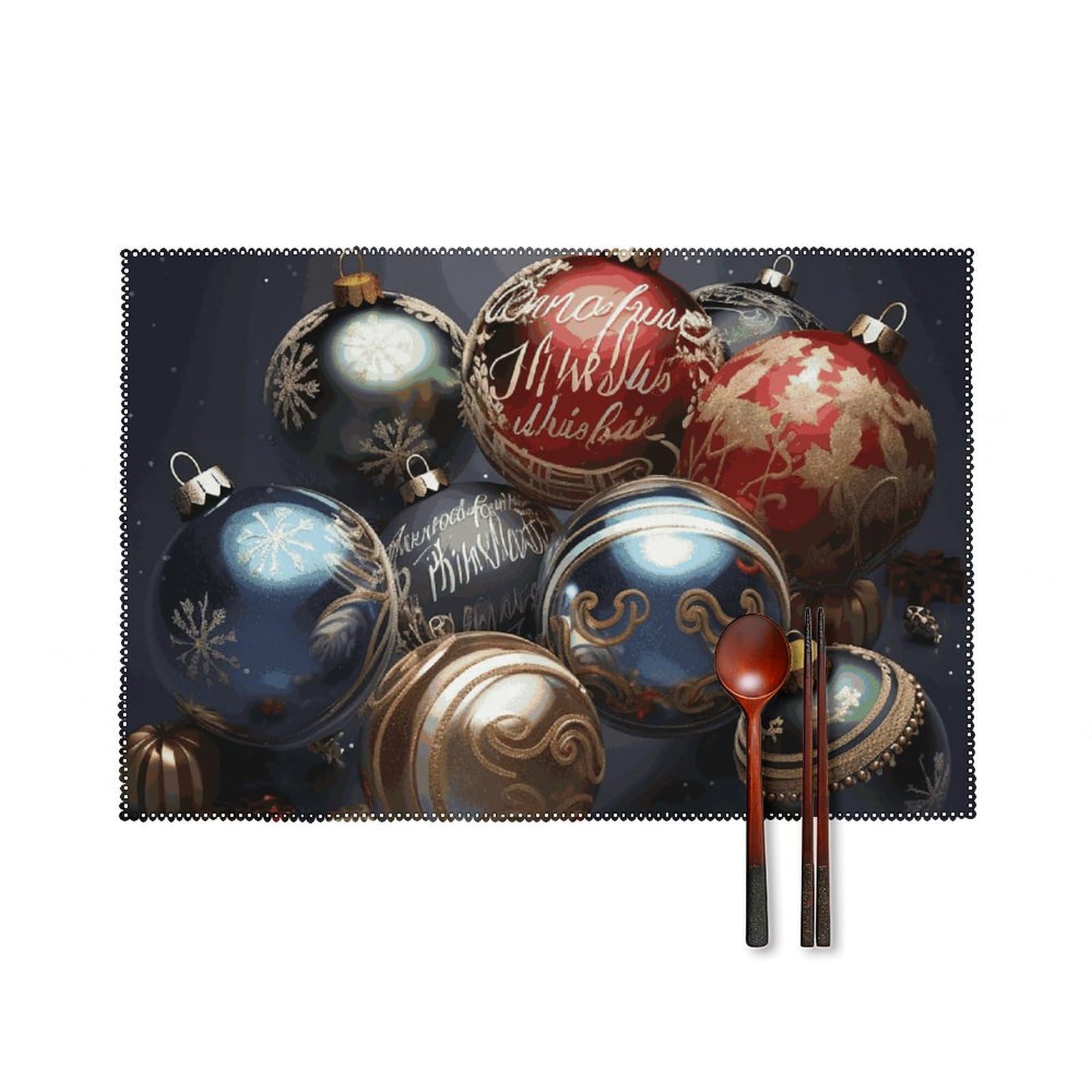 Sets de table Noël anti-chaleur et infroissables lot de 6 en toile