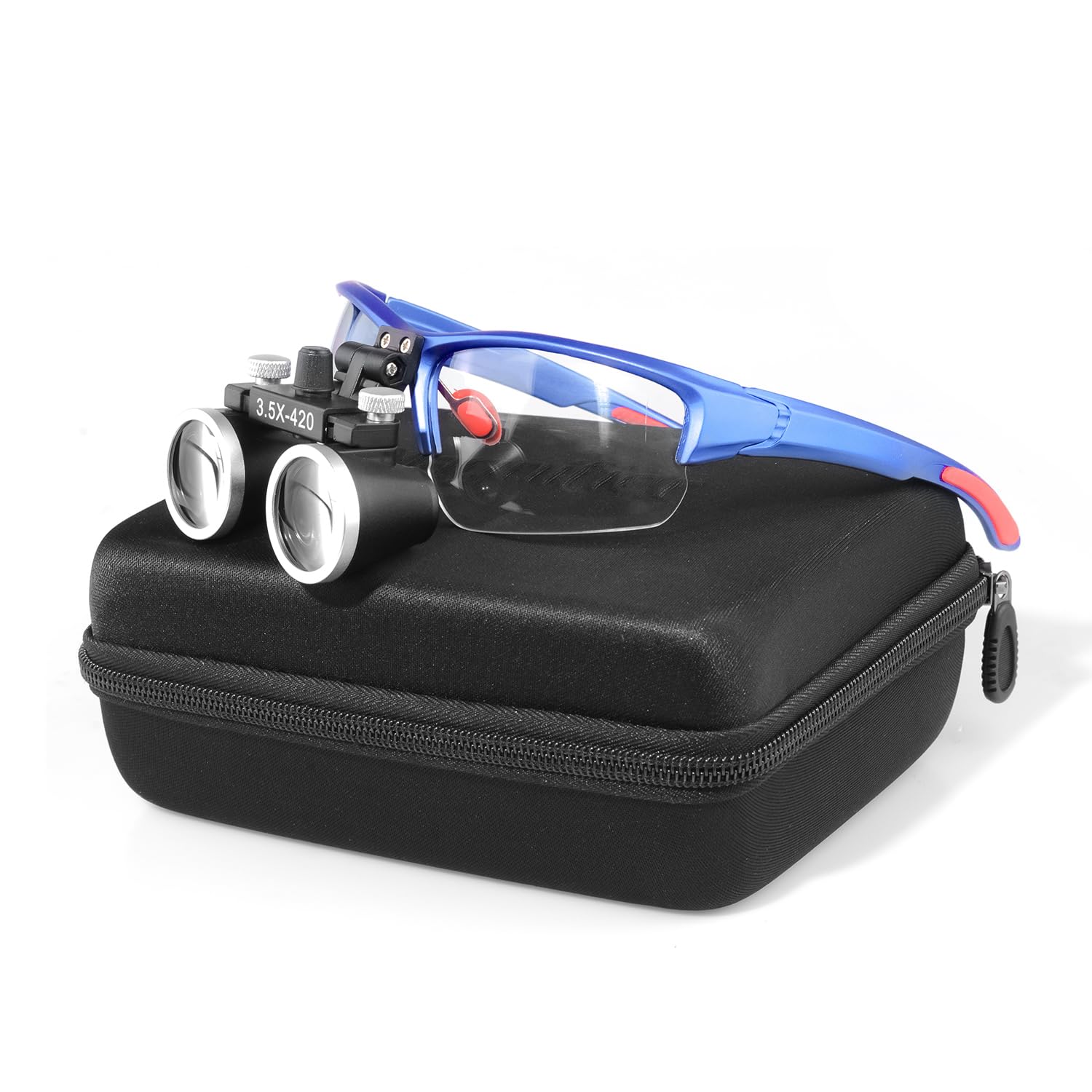 Tankredrug Magnifying Loupes 3.5X 420mm Binocular Optical Glasses Magnifier with Clip (Blue)