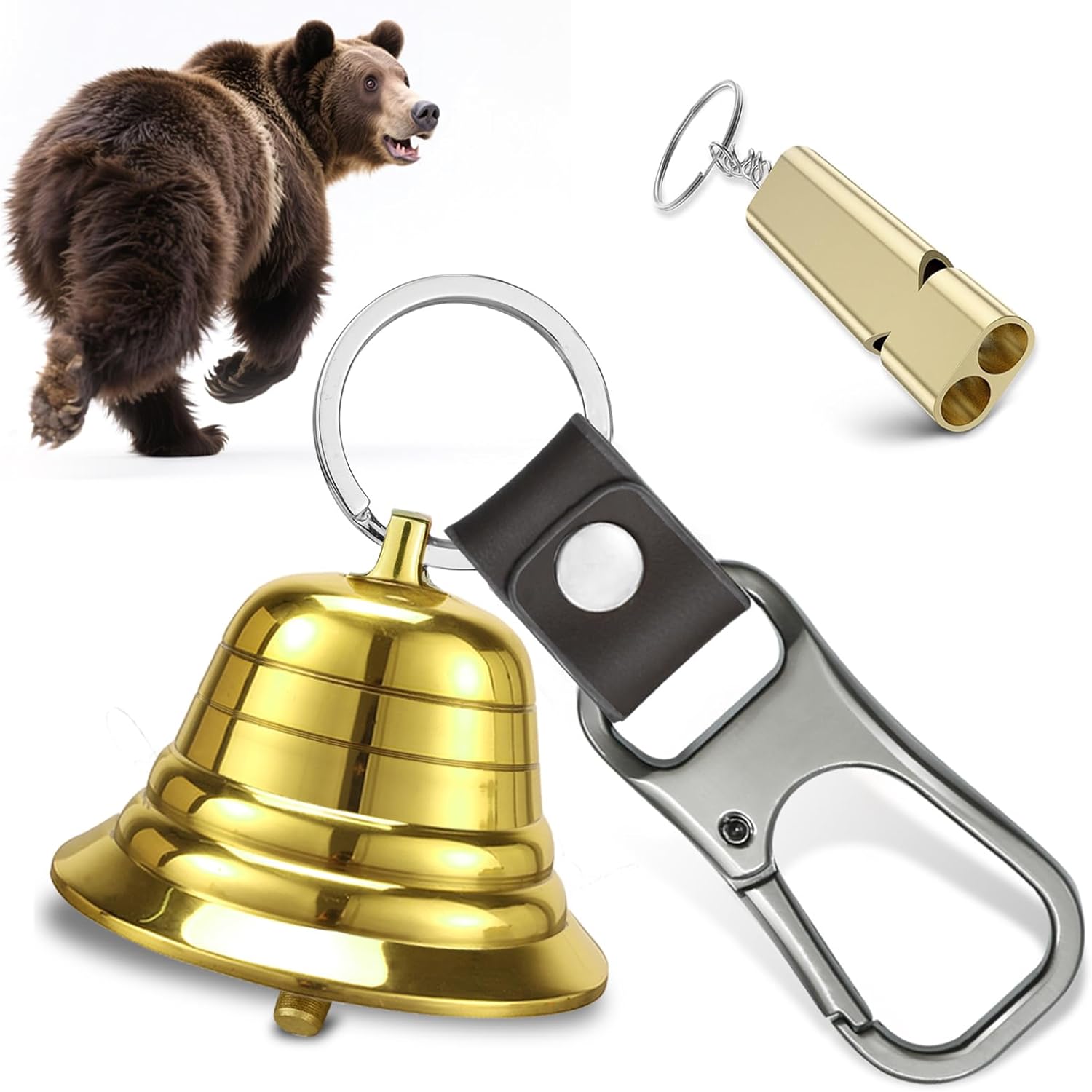 NedFoss Loud Bear Bell Set to Scare Bears, Hiking Essentials for Women, Emergency Whistle and Bear Bells for Hiking, Camping, Biking, Solid Brass Bear Deterrent Hiking Gear Gifts NedFoss Loud Bear Bell Set to Scare Bears, Hiking Essentials for Women, Emergency Whistle and Bear Bells for Hiking, Camping, Biking, Solid Brass Bear Deterrent Hiking Gear Gifts