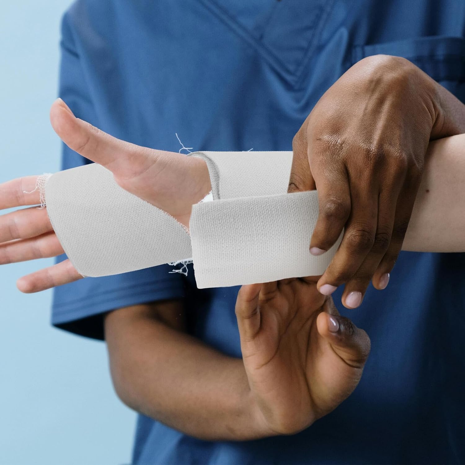 6 Rolls White Cotton Elastic Bandage Roll Stretch Design Sports Support Wrap for Wrists Hands Legs Feet Flexible Compression for Injury Post-Surgery Dressing Rehabilitation