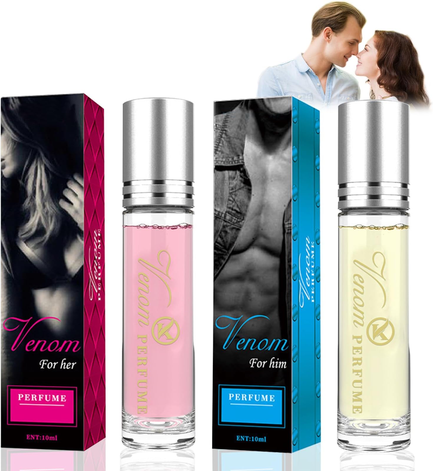 2PCS Pheromone Perfume Roll On for Women to Attract Men - Increase Intimacy Cologne for Men and Women - Infused Essential Oil