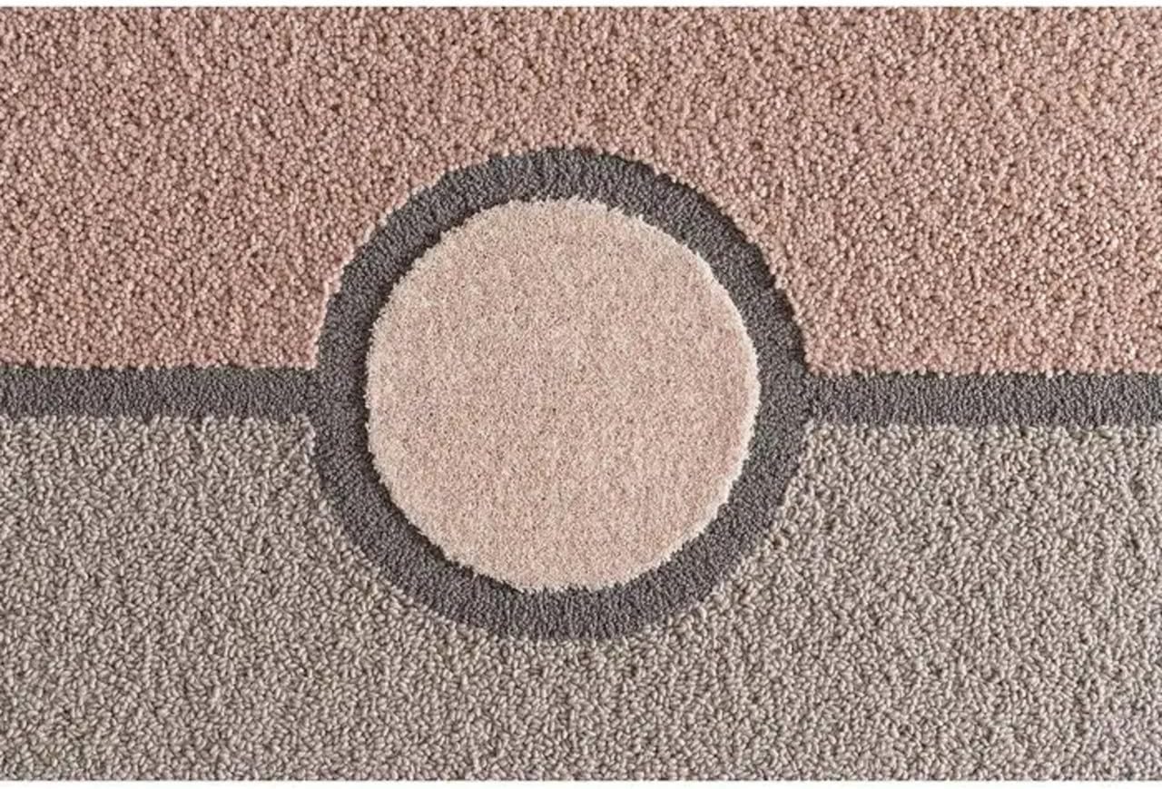 Modern Geometric Grey Pink Abstract Area Rug 9x12 ft | Hand Tufted Living Room Carpet