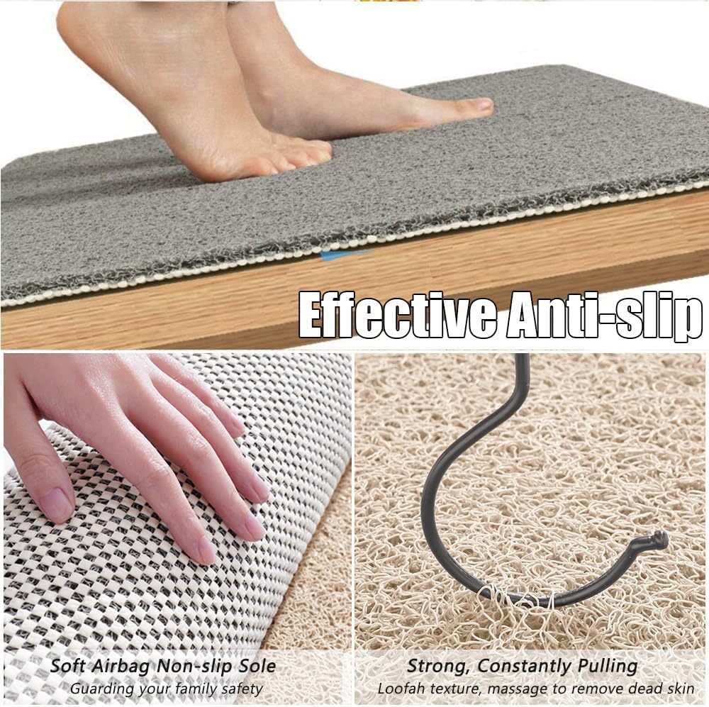 Tapis de Bain Doux et Lavable en Machine de Style Moderne avec Trous de Drainage – séchage Rapide