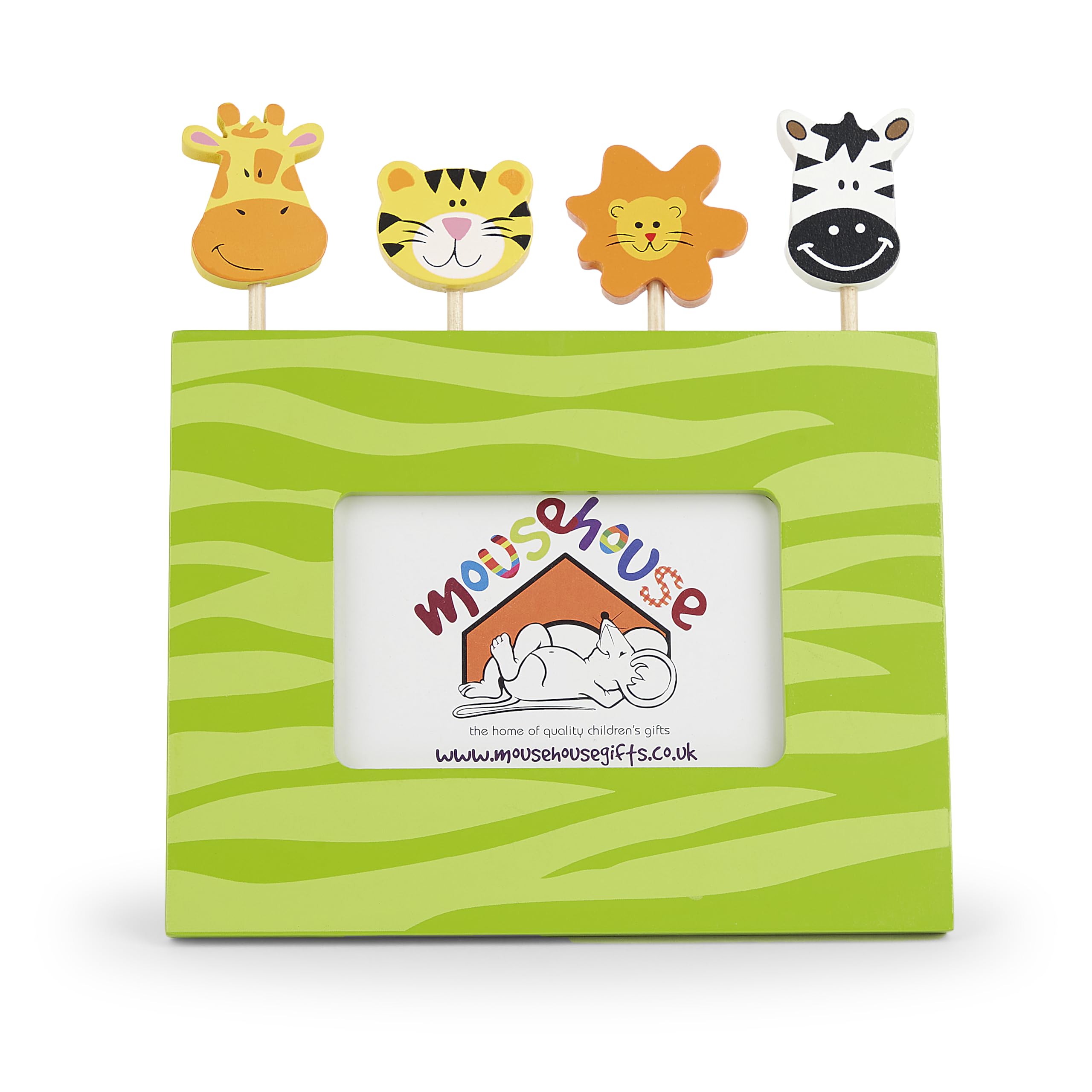 Mousehouse Gifts Boys Multicolour - Safari Photo Frame For Nursery, Wooden Kids Picture Frame For And Girls