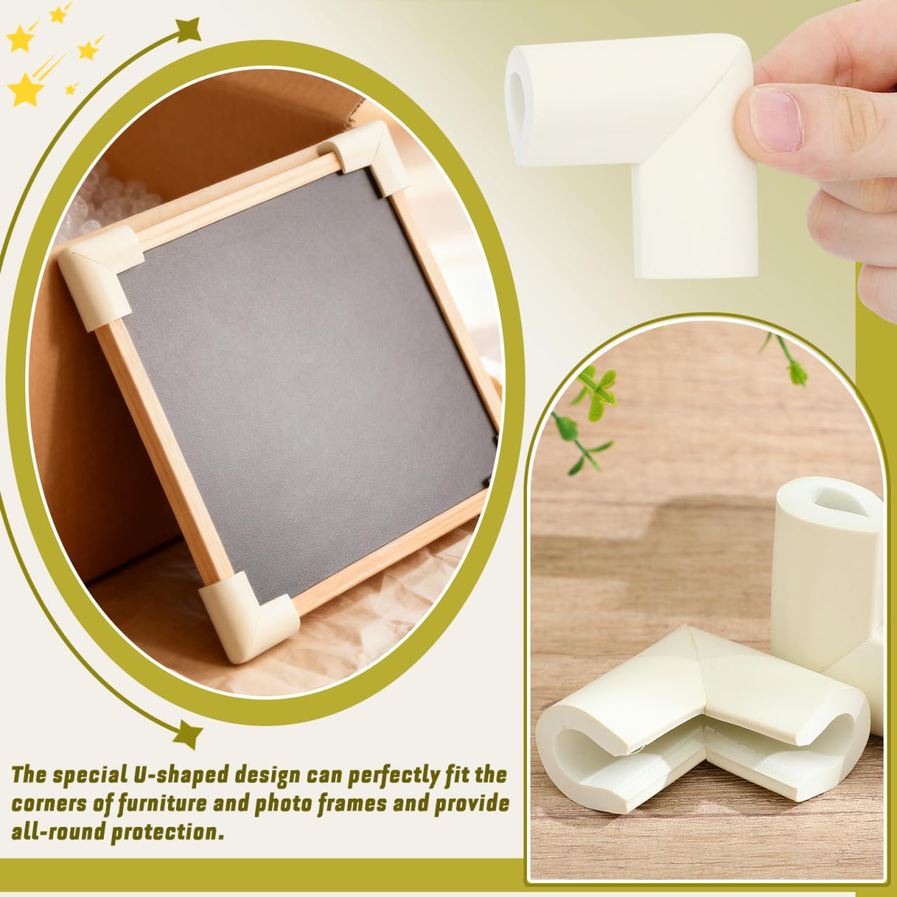 Toddmomy 12pcs Foam Corner Protectors, U Shaped Corner Protective Covers for Furniture Table Protector Photo Frame White - Image 4