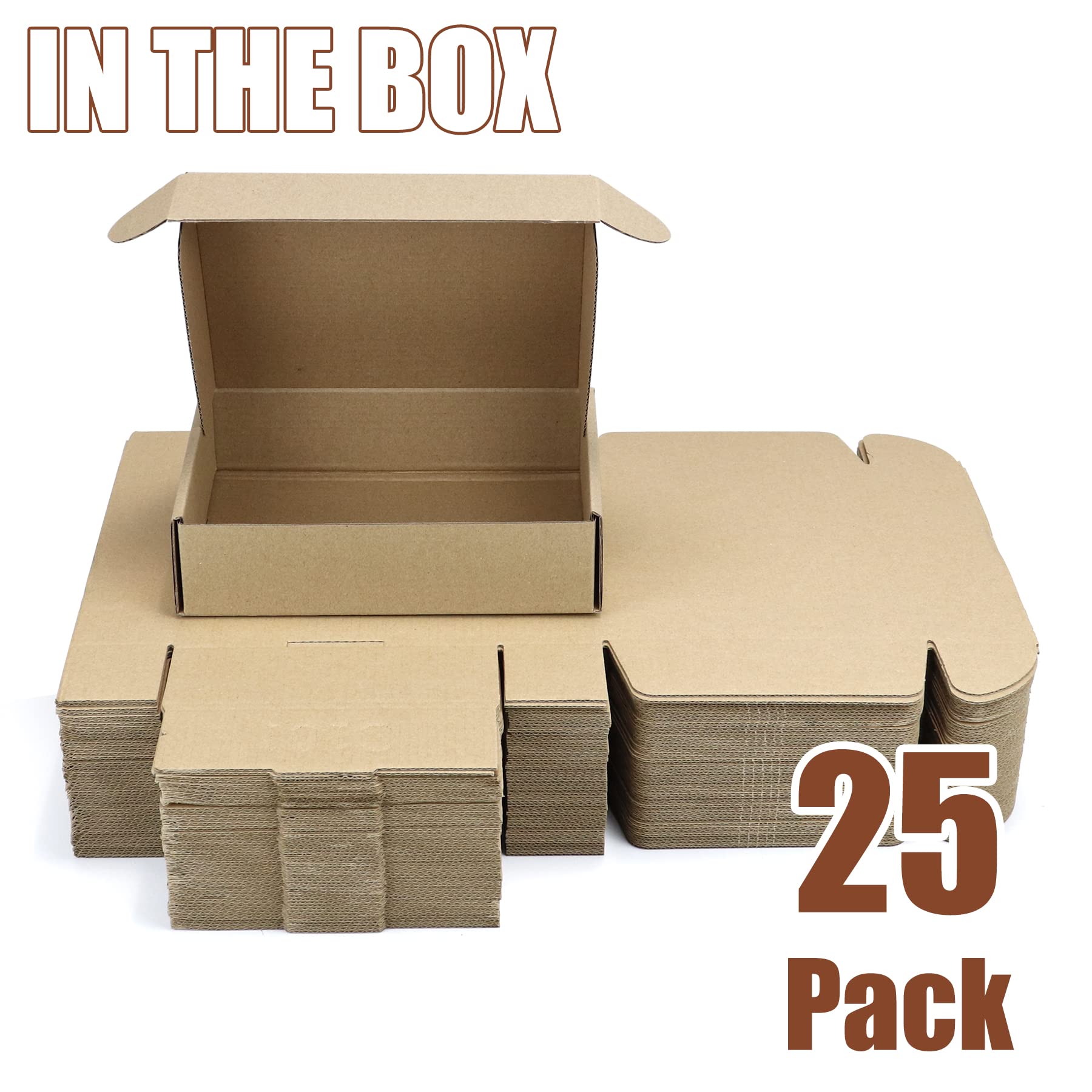 BJADE'S Cajas de envío, caja de cartón corrugado para correo, embalaje de regalos, mudanza y almacenamiento, paquete de 25 (8 x 6 x 2 pulgadas)