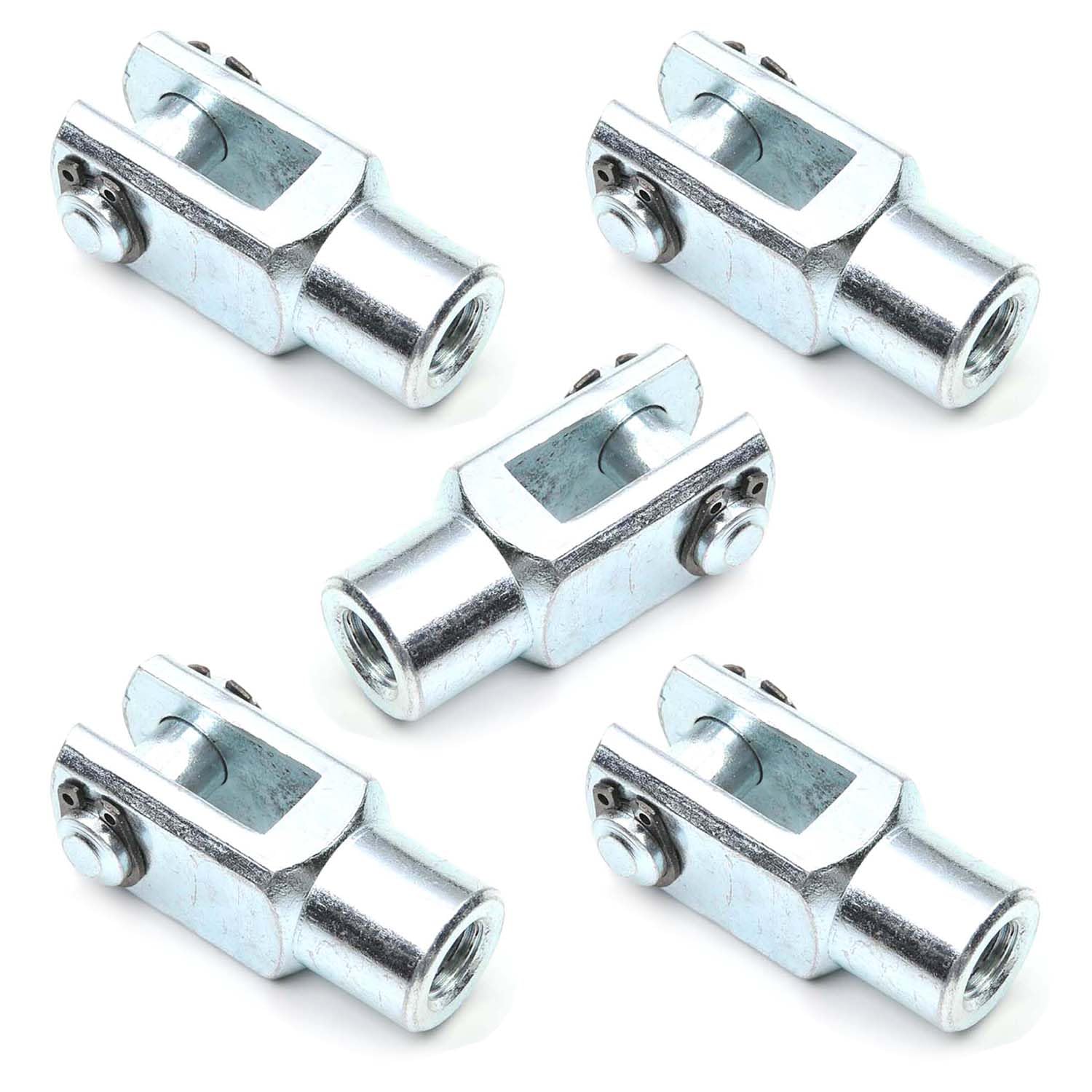 Aicosineg 5Pcs Cylinder Clevis Y Joint M10x0.39in Female Thread Y Connector 2.05in Length Air Cylinder Rod Clevis End Pneumatic Air Cylinder Connector Fitting for Chemical Textile Industry Electronic