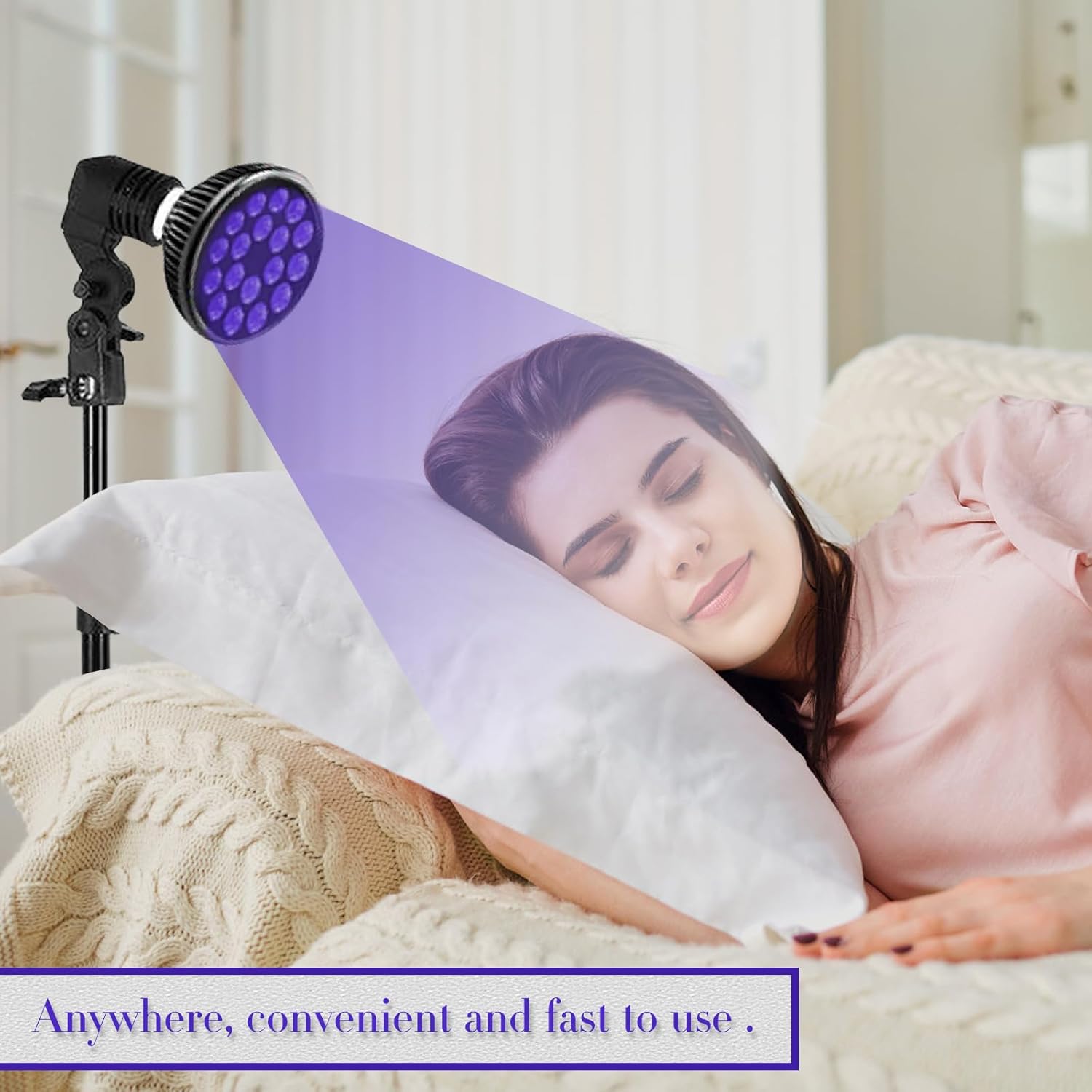 Tanning Lamp for Home Use with Adjustable Stand Purple Light for Indoor