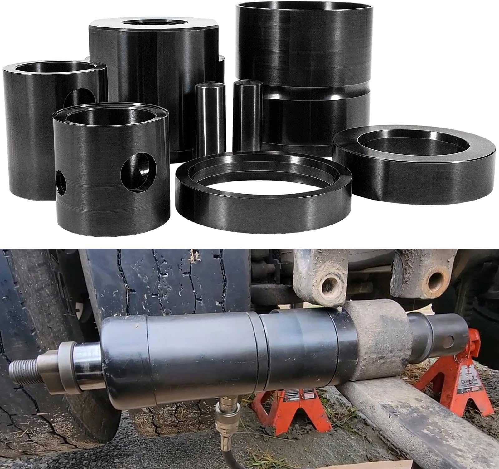 Sunluway 15030 Leaf Spring Pin & Bushing Adapter Service Kit Used with The Pin & Bushing Starter Kit for Heavy Duty Trucks & Equipment, Adapter Tool for Removing Pins & Bushings