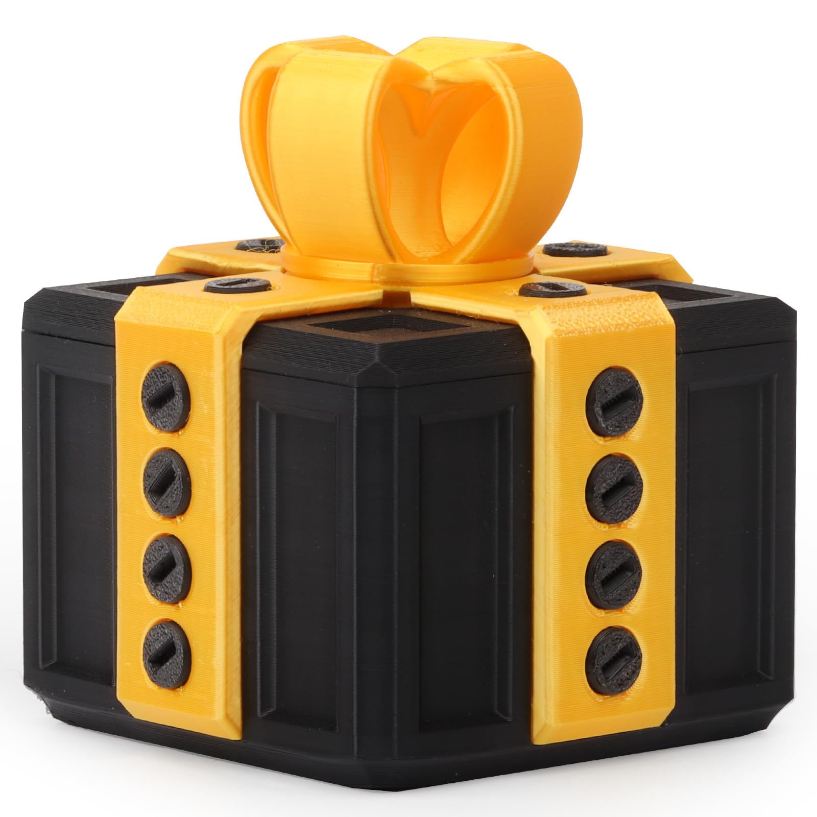 annoying kids Christmas gifts funny gift box for money and card holder.large gag prank case with screws. (black and gold)