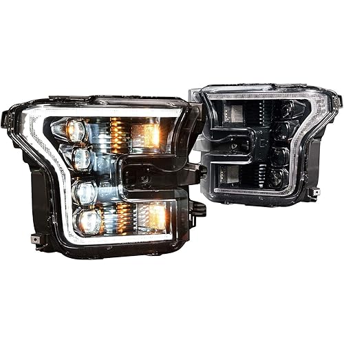 Morimoto XB LED Headlights, Plug and Play Headlight Housing Upgrade, Fits 2015-2017 Ford F150, DOT Approved LED Assembly with Switchback Sequential Turn Signals & UV Coated Lenses (1x LF502.2-ASM)