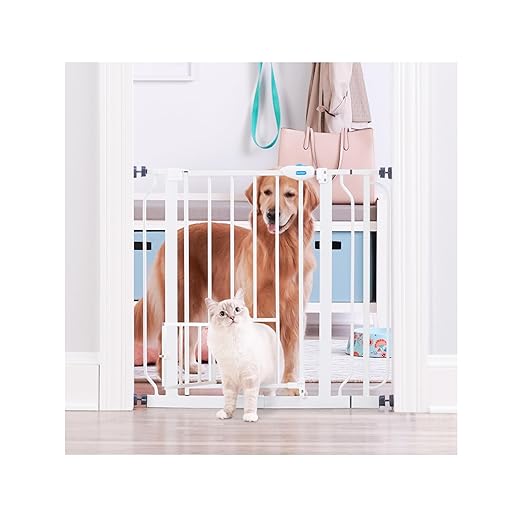 Carlson Extra Wide Walk Through Pet Gate with Small Pet Door, Includes 4-Inch Extension Kit, Pressure Mount Kit and Wall Mount Kit,White