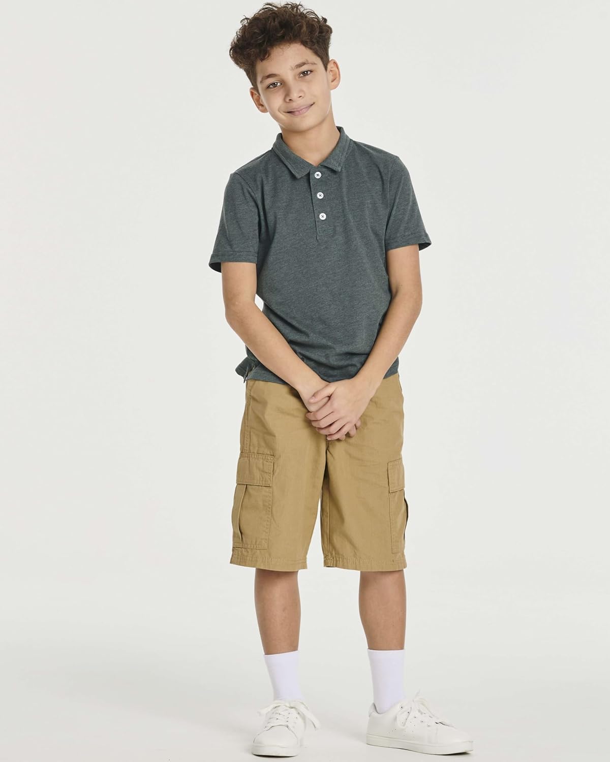 Real Essentials 3 Pack: Boys' Short Sleeve Jersey Cotton Polo Shirt - Uniform Youth Dress Shirt (Ages 4-18)
