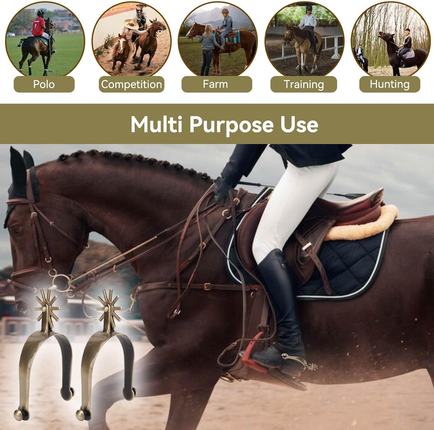 West Spur, Horse Spurs West Cowboy Style Zinc Alloy Spurs Vintage Spur Walking Horse Roping Spurs Western Spurs Zinc Alloy Spurs Vintage Spur Walking Horse Roping Spurs for Riding Equestrian to Horse