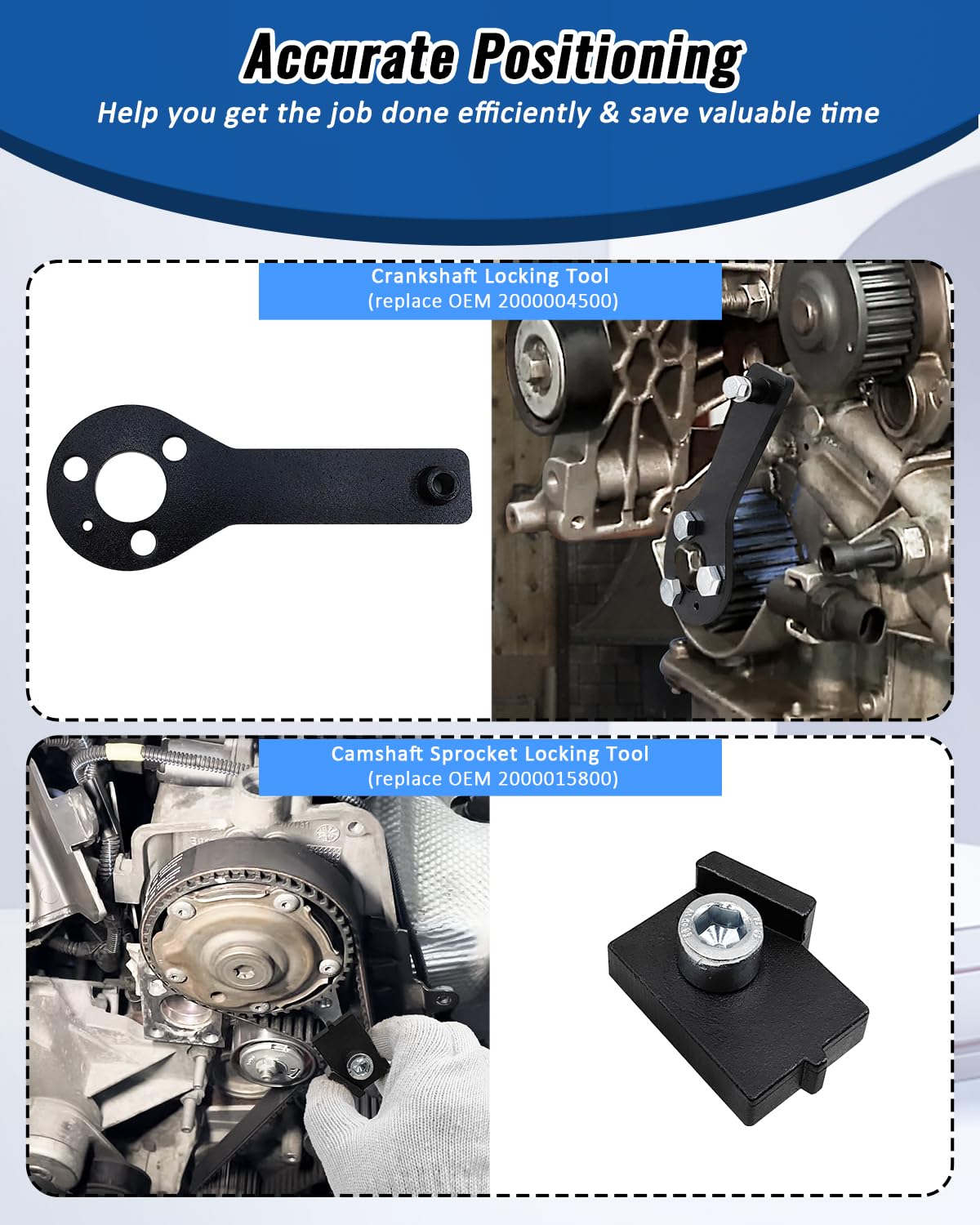 Strumento di Regolazione del Motore, Strumento di bloccaggio della Cinghia dentata, per Albero a camme, Compatibile con Fiat, Alfa Romeo, Lancia, Chrysler 1.2 16 V, 1.4 16 V, T-Jet