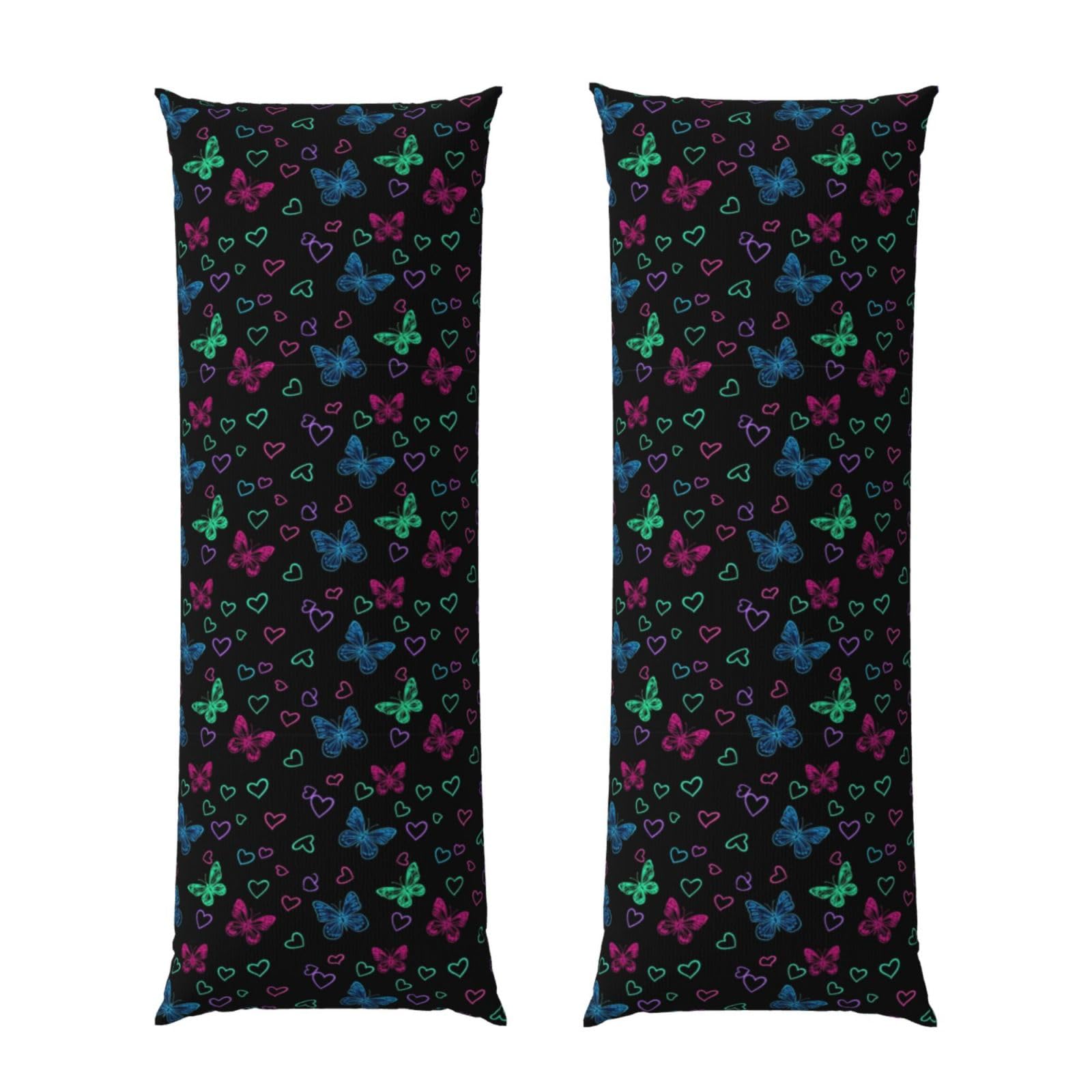 Body Pillow Cover 20x60 Trippy Goth Magic Butterfly, Zippered Microfiber Pillowcase, Soft Cozy Cushion Case, Wrinkle Fade Resistant for Bed Couch
