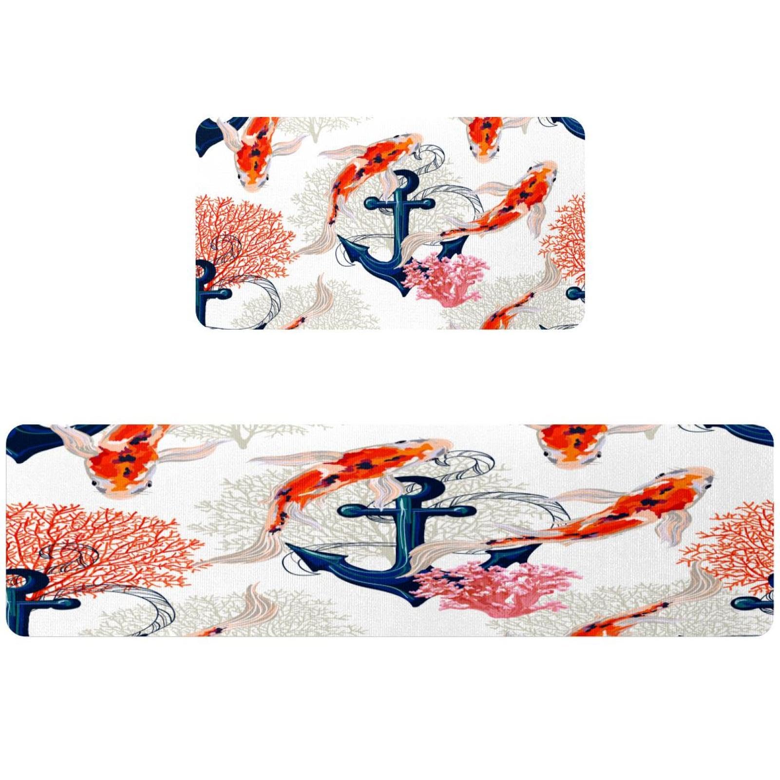 Alfombrillas de cocina decorativas VAPOKF lavables y alfombras para pasillo y lavadero