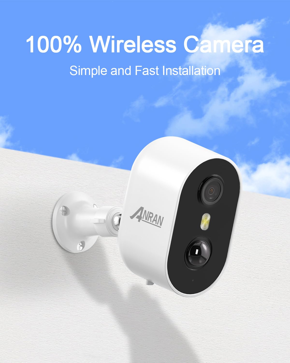ANRAN 5MP bewakingscamera voor buiten, wifi, 24/7 opname, 2,4 en 5 GHz, 360° PTZ-camera, outdoor, met automatische tracking, 30 m kleurennachtzicht met schijnwerper, 2-weg audio, compatibel met Alexa