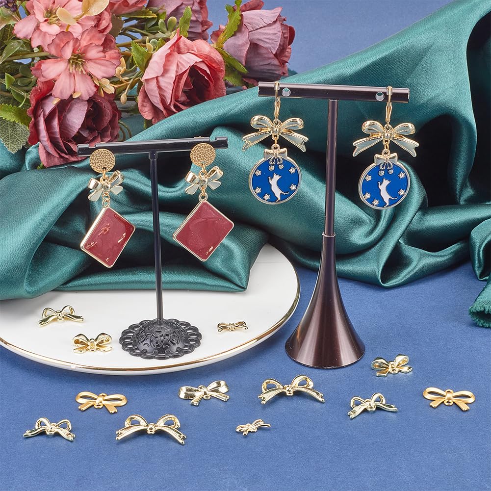 SUNNYCLUE 1 Box 60Pcs Gold Bow Connector Charm Bowknot Charms Metal Alloy Small Cute Hollow Double Loops Links Bows Charm Bulk for jewellery Making Charms Earrings Necklace Bracelets Diy Crafts Suppli - Image 4