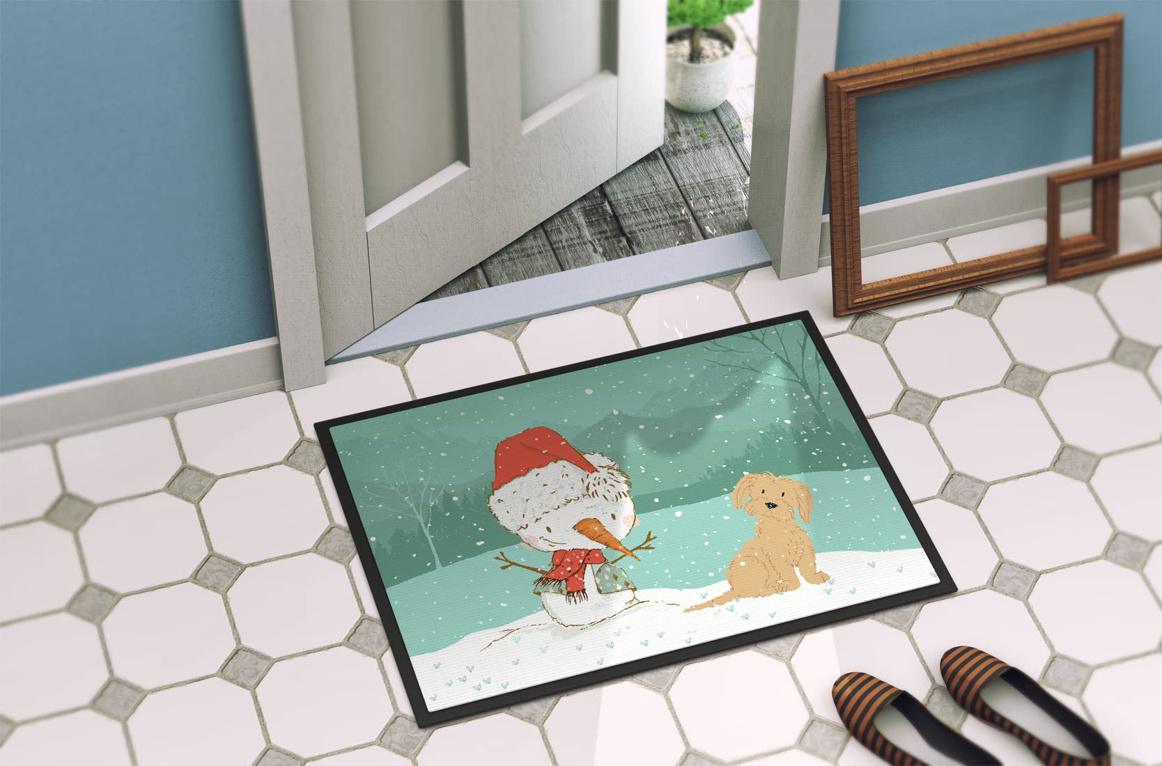 Caroline's Treasures CK2093MAT Malteser Schneemann Weihnachtsmatte für drinnen und draußen, 45,7 x 68,8 cm, 18 x 27 cm, Mehrfarbig