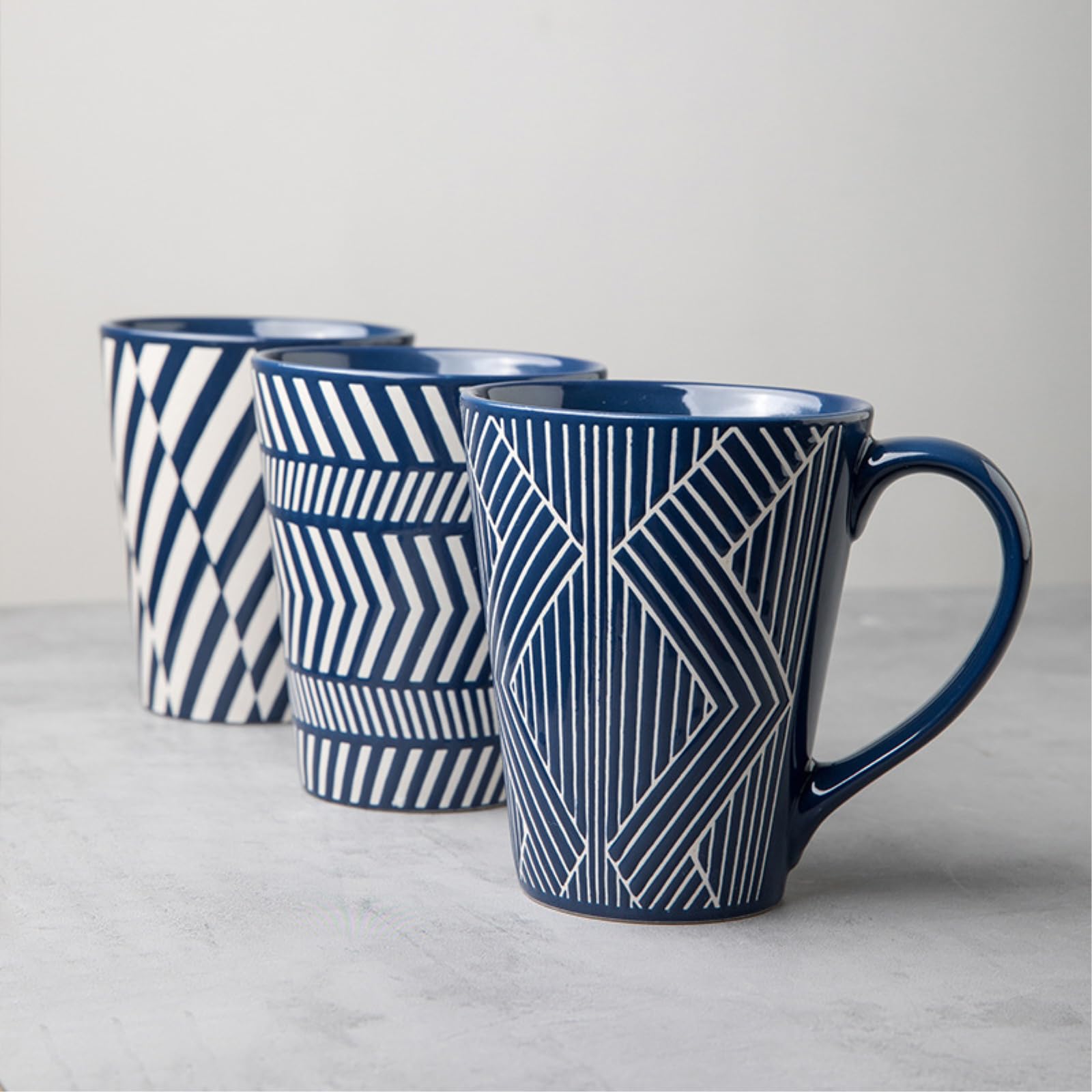 Taza creativa en relieve de 425 ml, taza de café con leche de cerámica para el hogar, Flecha, 450 ml