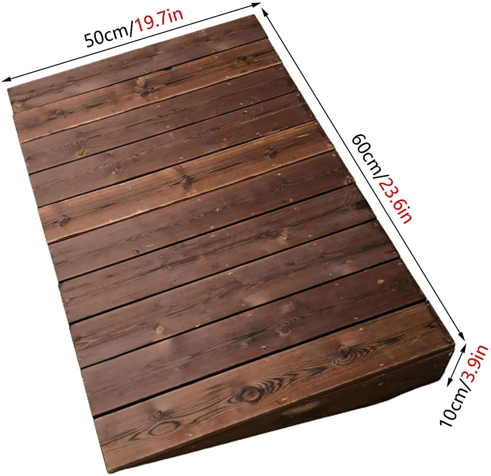 Rampa Kerba, Solid Wood Wheelchair Scooter Ramp Natural Multiple Sizes 300kg(60x50x10cm)