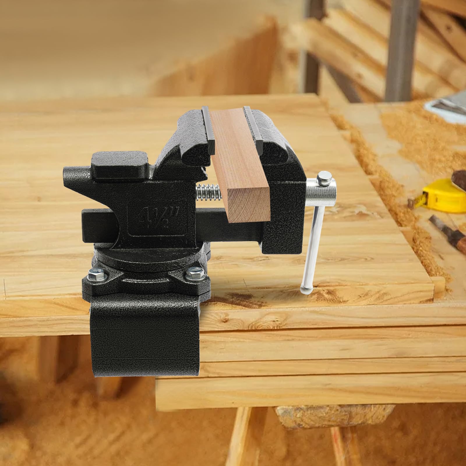 Étau Pince Pince Établi Dispositif d'établi en fonte d'acier Montage Étau Étau de montage Étau 270 degrés 100 mm 115 mm Ouverture 55 mm Pinces de table Bois Métal Atelier (Noir, 4,5")