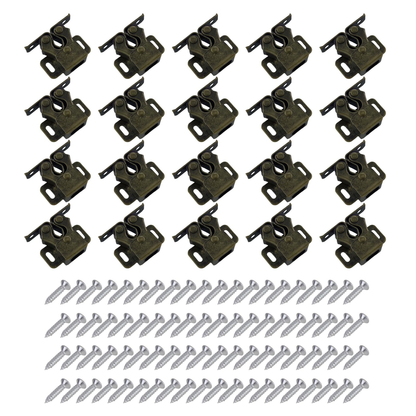 Door Buckle Cupboard Door Double Roller Catches Cabinet Wardrobe Doors Latch Easy to Installation for Wardrobe Cupboard Furniture Hardware