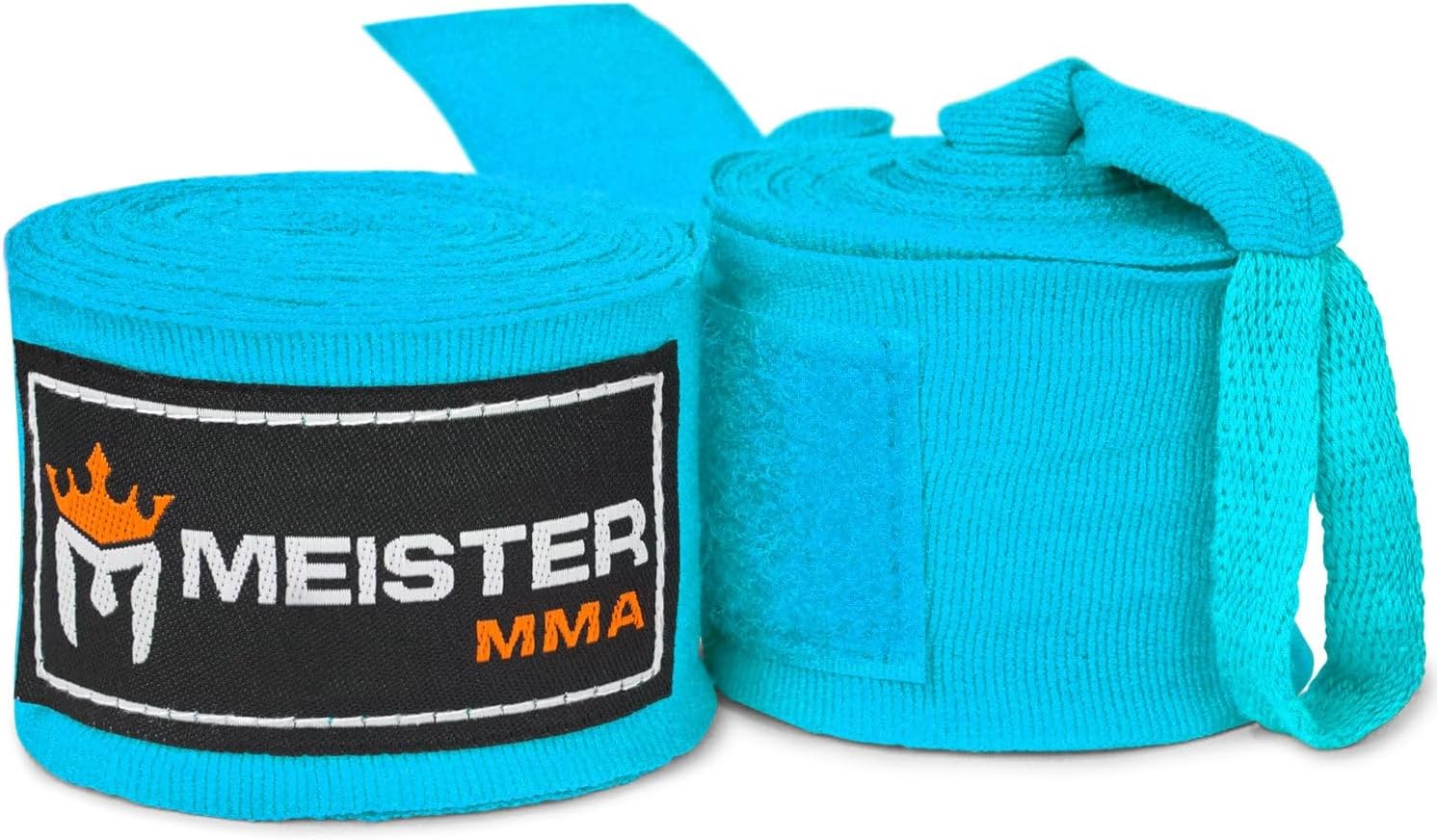 MEISTERAdult 180" Semi-Elastic Hand Wraps for MMA & Boxing (Pair) - Turquoise