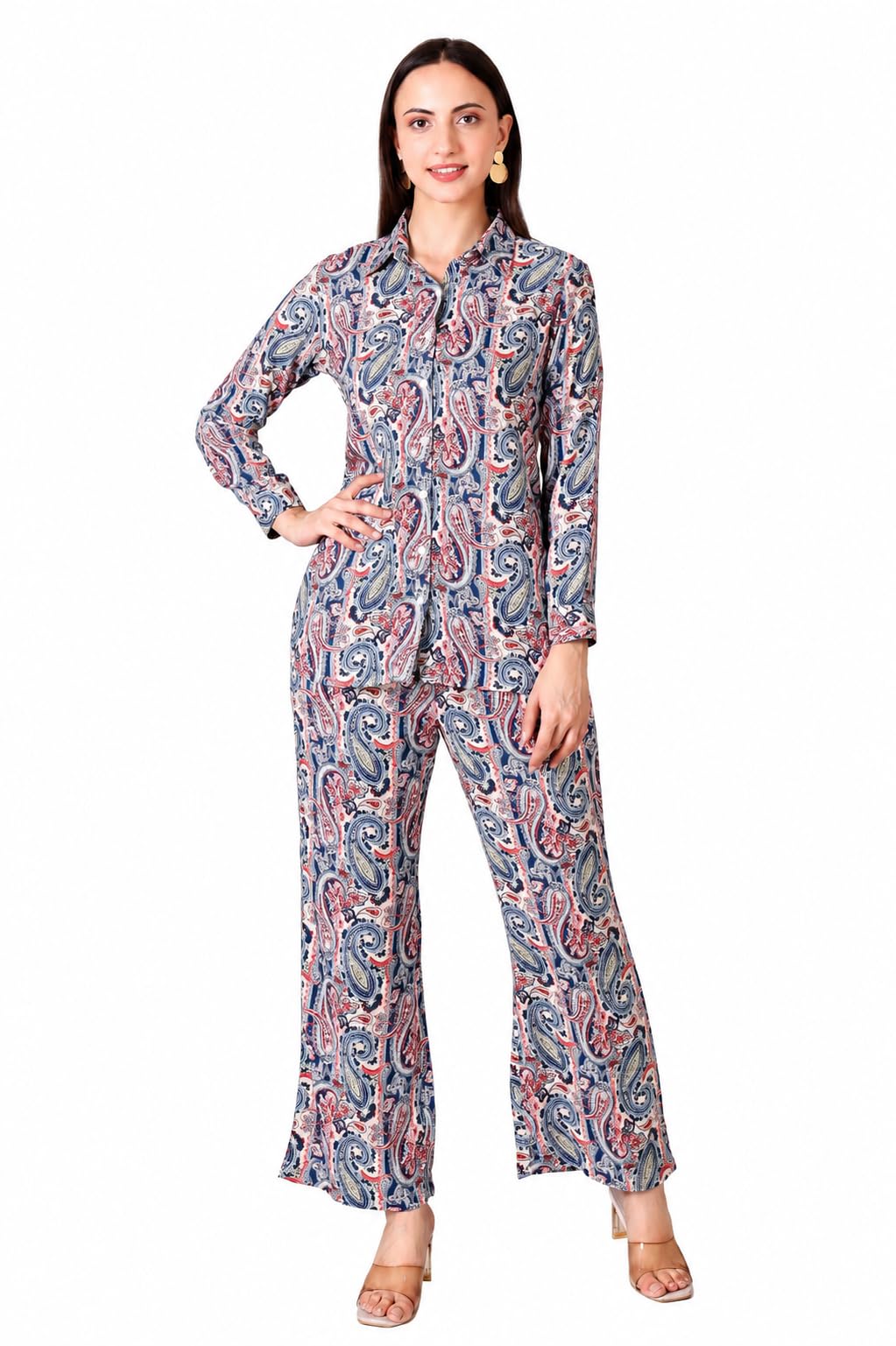 kween Blue Rayon Cotton Co-Ords For Women-picture-49