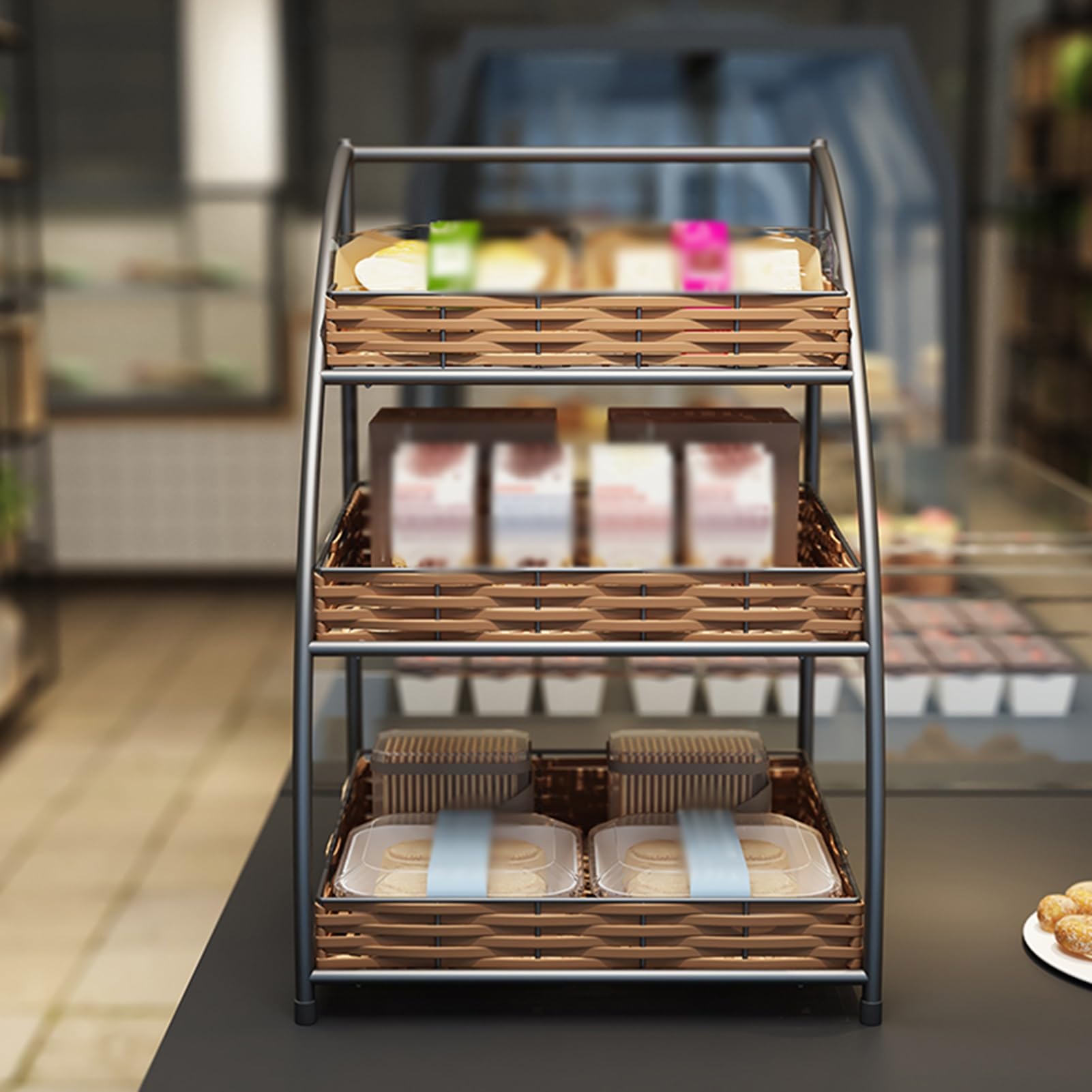 Organizer portatile per snack e caramelle per bancone, ideale per negozi al dettaglio e supermercati, scaffale compatto per snack da banco (30 x 30 x 30 cm)