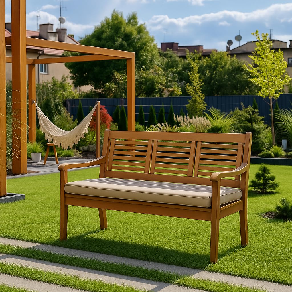 Fodera per cuscino da panca da giardino resistente alle intemperie Beige 150x50x7cm
