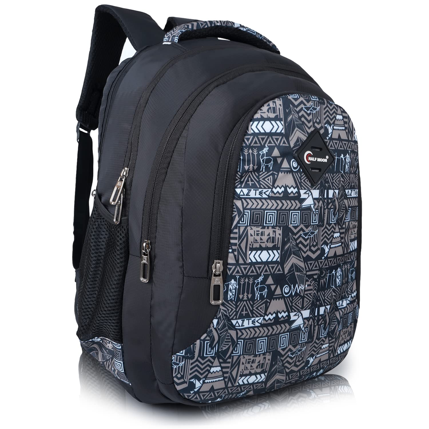 Half Moon Aztec 35L College Bags Class 5-12 | College Bag For Men/College Bag For Women | 15.6 Inch Laptop Bag For Men/Laptop Bag For Women with Compartment | Spacious & Multiple Pockets (Grey) (B0CPC4RN4J) Amazon Price History, Amazon Price Tracker