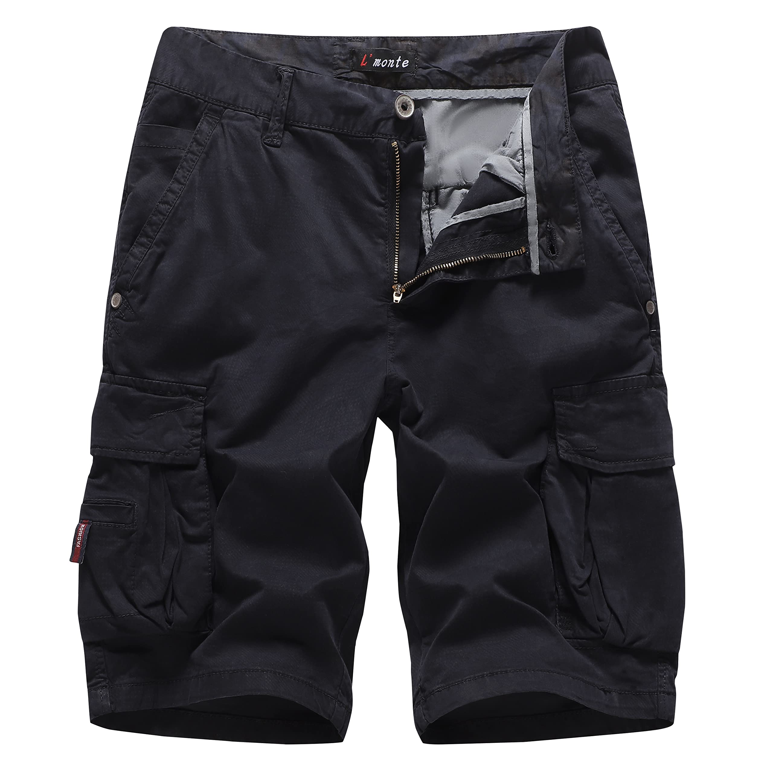 L'MONTEImported Men's Relaxed Fit Outdoor Multi-Pocket Cotton Casual Cargo Shorts for Man