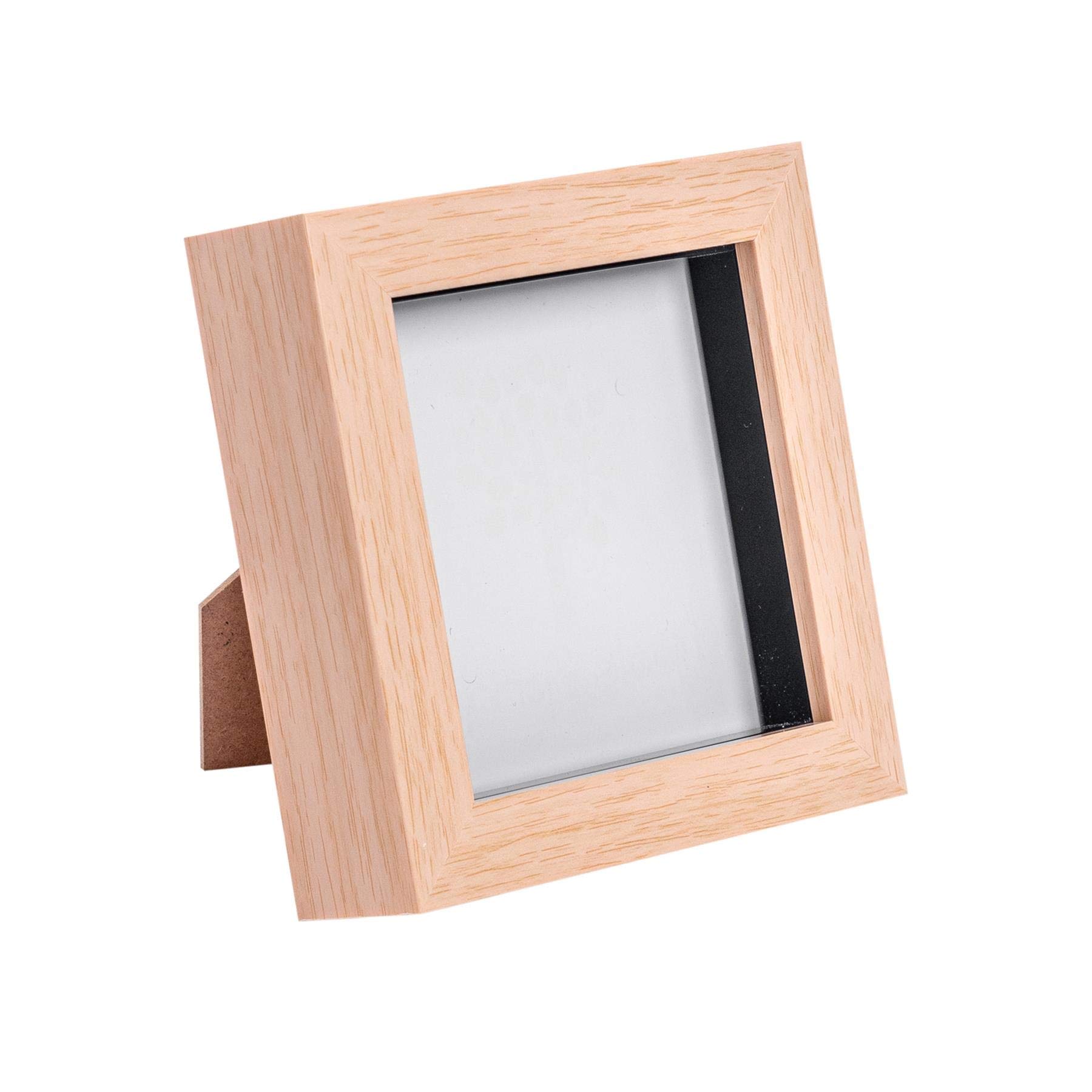 Nicola SpringLight Wood Effect 4x4 Box Photo Frame - Standing & Hanging