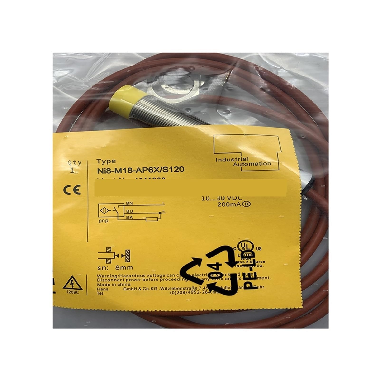 Capteur NI8-M18-AP6X/S100 anti-surchauffe pour automatismes