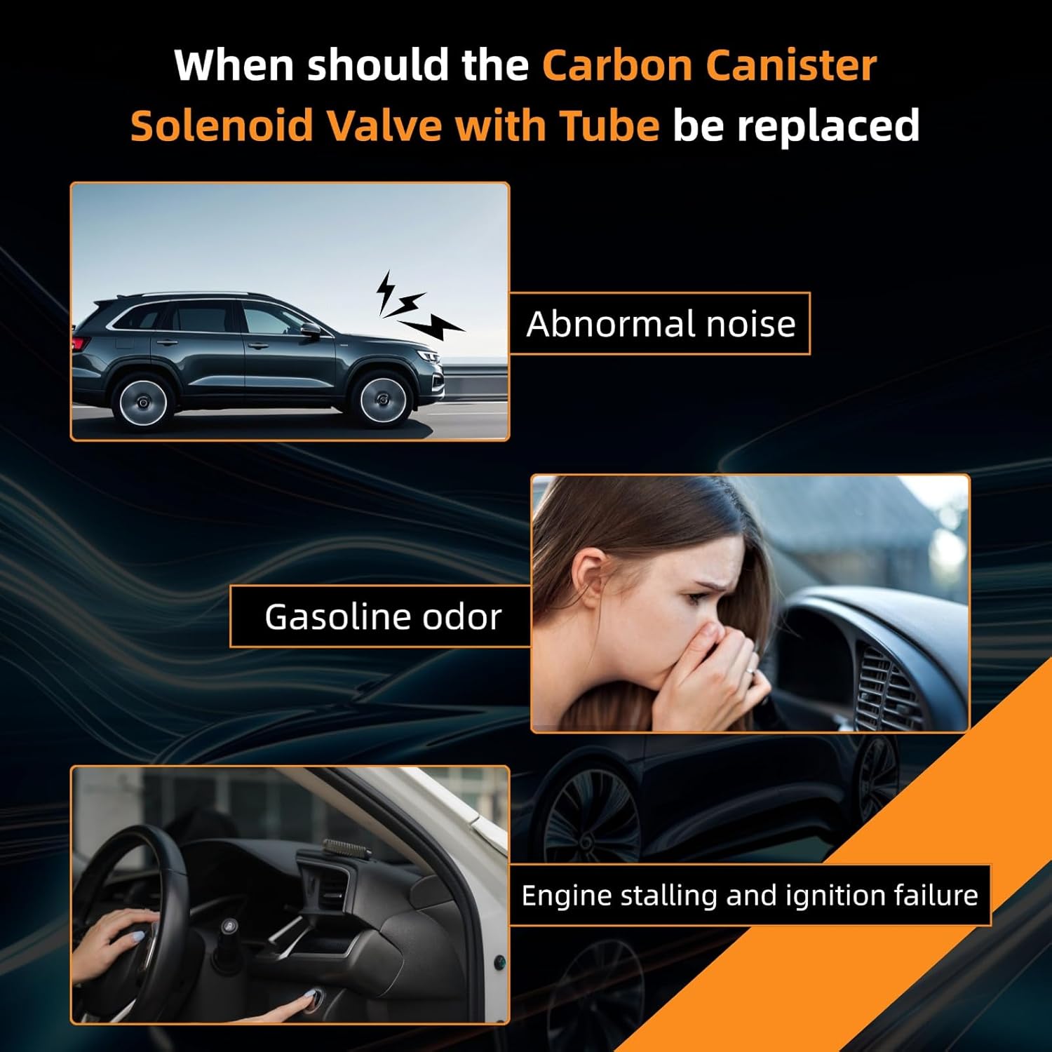 Carbon Canister Solenoid Valve with Tube Compatible with Volvo XC90 XC60 V90 V60 S90 S60 31478962 32312435