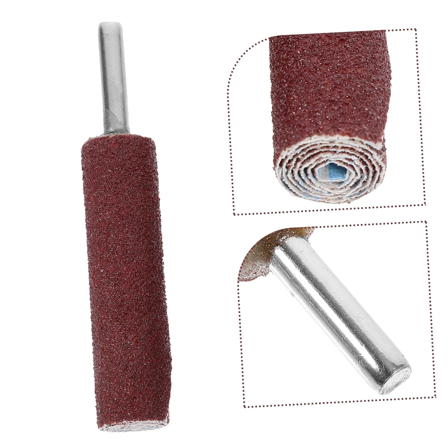 GLEAVI 3pcs Sanding Drum Kit Grit Sandpaper Mandrels for Rotary Tools Versatile Polishing Sticks for Jade Compact and Lightweight for Easy Use