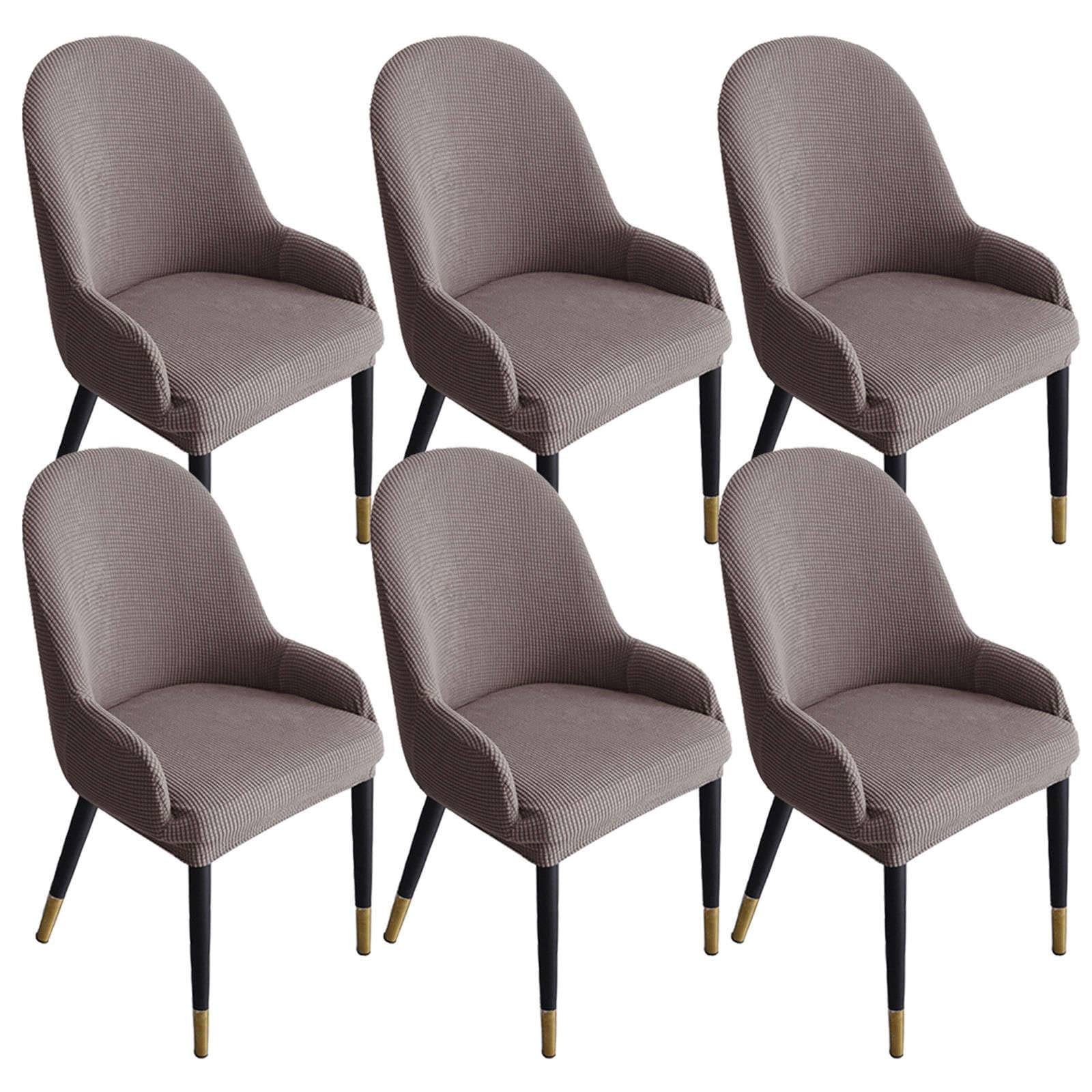 Housse de chaise salle à manger lavable pour protéger vos fauteuils des taches taupe