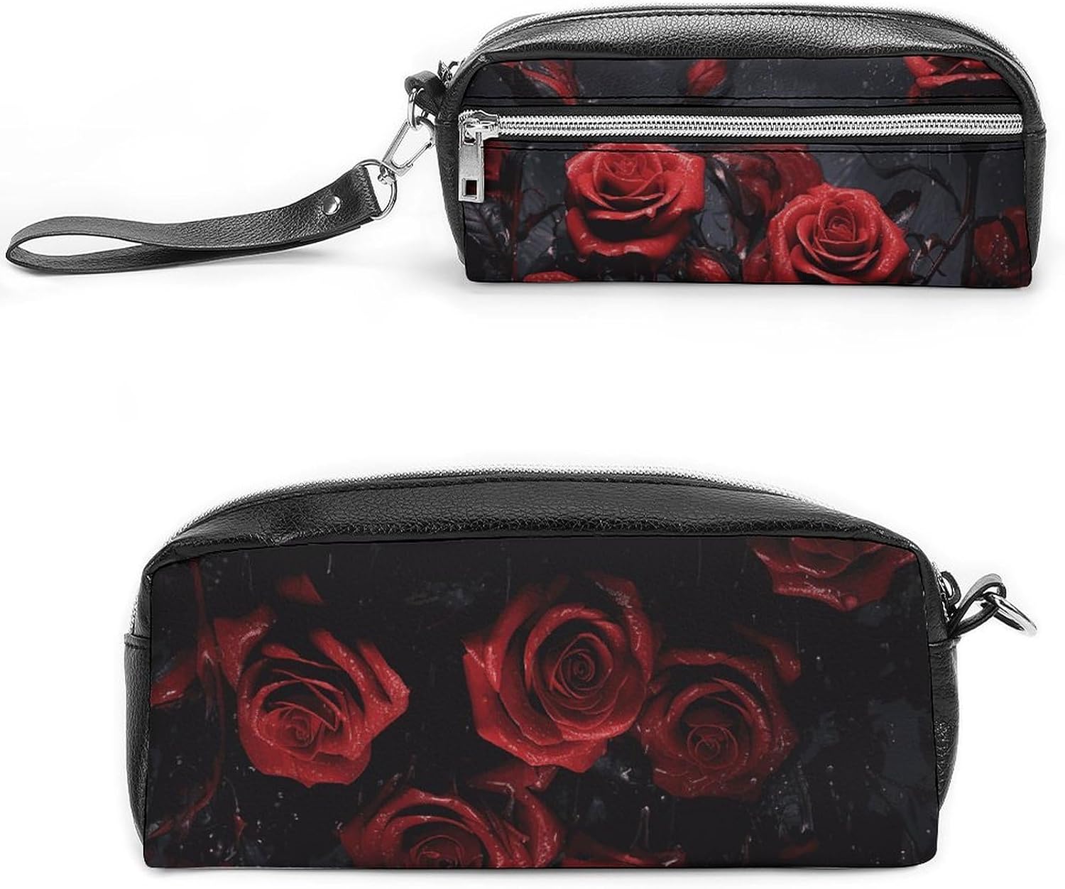 Red Rose Photo Makeup Bag Pencil Case Pen Bag