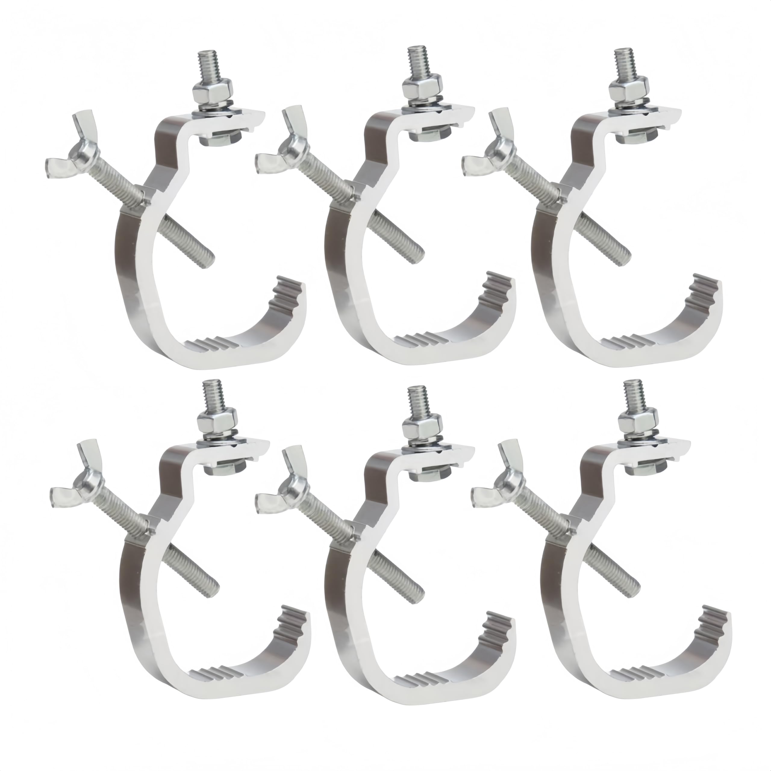Pinzas para luces de escenario (6 piezas, luces de ganchos, pinza de escenario, malla de fijación de pinza C para proyector de escenario, Dj Clamps para luces