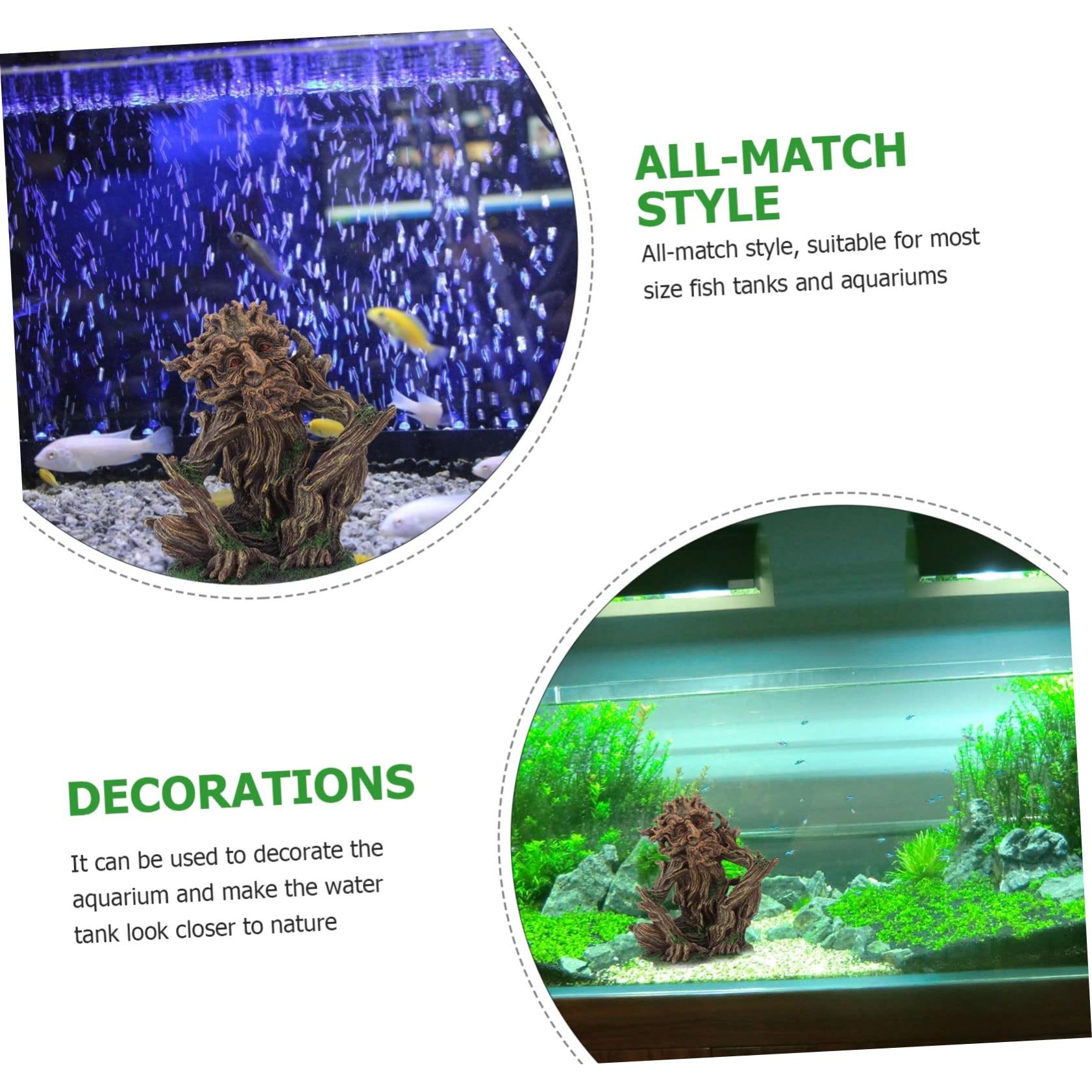 in Form Eines Menschlichen Gesichts Realistische Aquarium aus Kunstharz mit Fischversteck Kreativer Harzbaum als Versteck und Deko für Aquarium und Garnelen