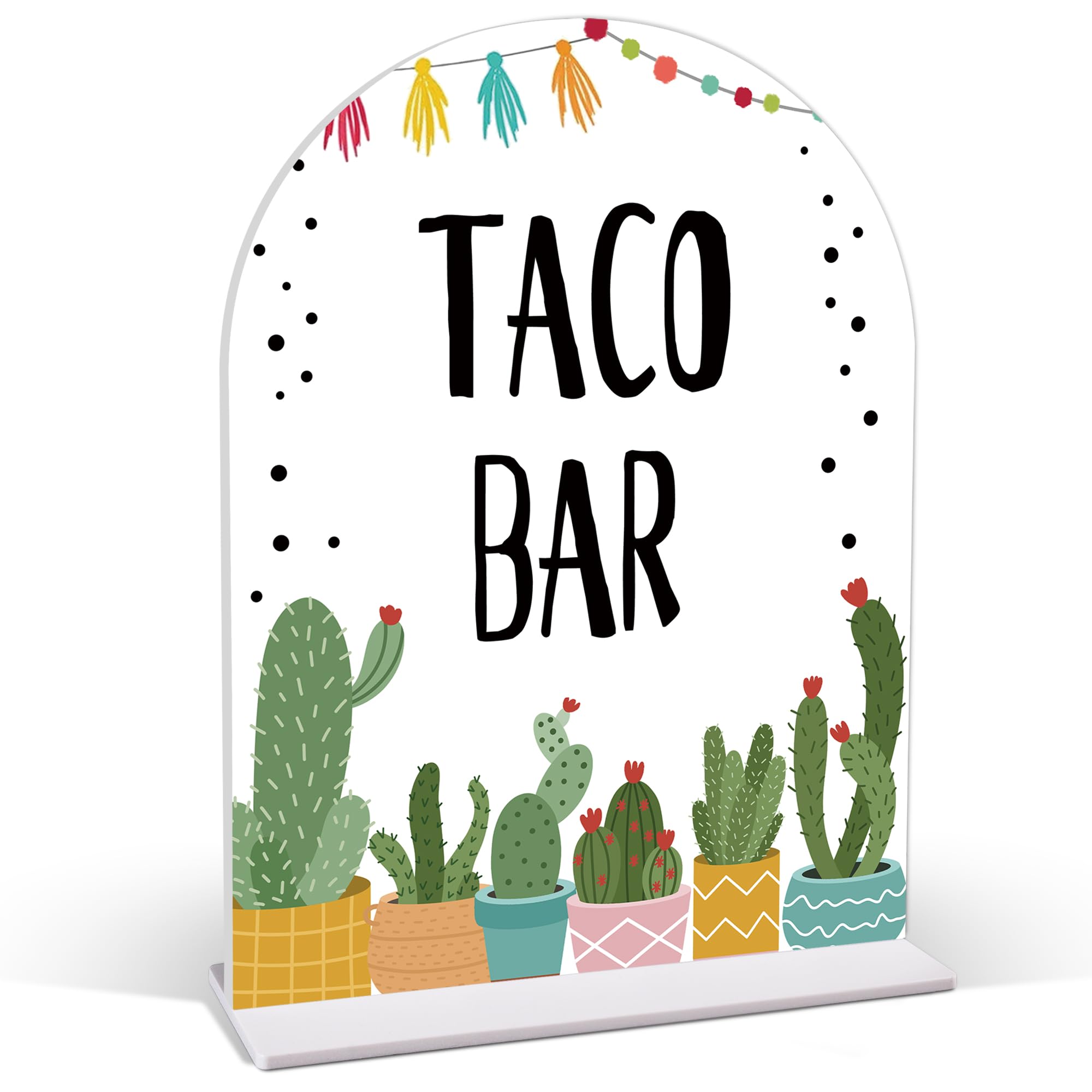 Signalisation Taco Bar Fiesta en acrylique de table pour décoration de buffet