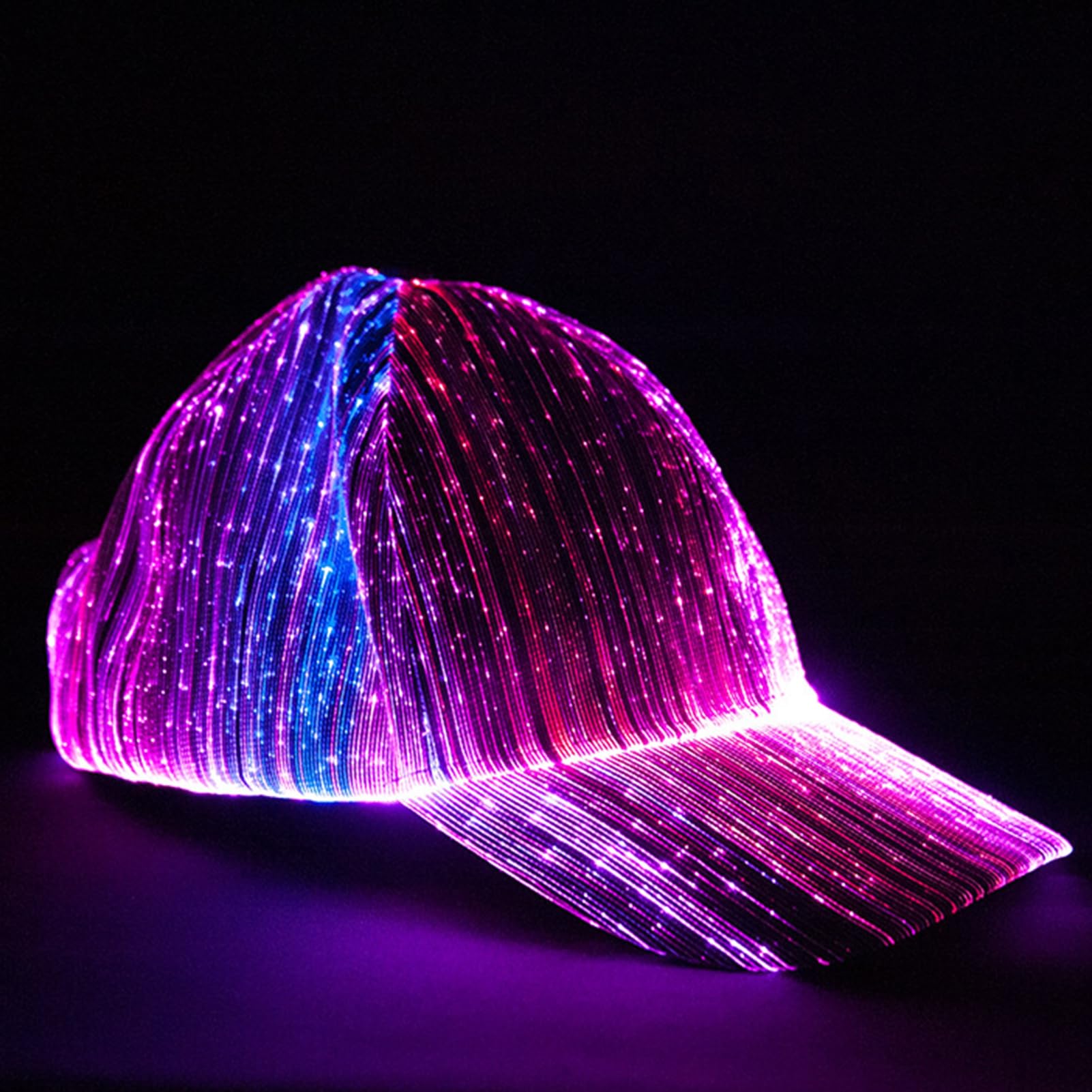 Czapka LED świecąca czapka z daszkiem, ładowana przez USB, świecąca w ciemności, impreza, migająca czapka z włókna, hip-hopowa, świecąca czapka, Halloween, migająca czapka na imprezę,