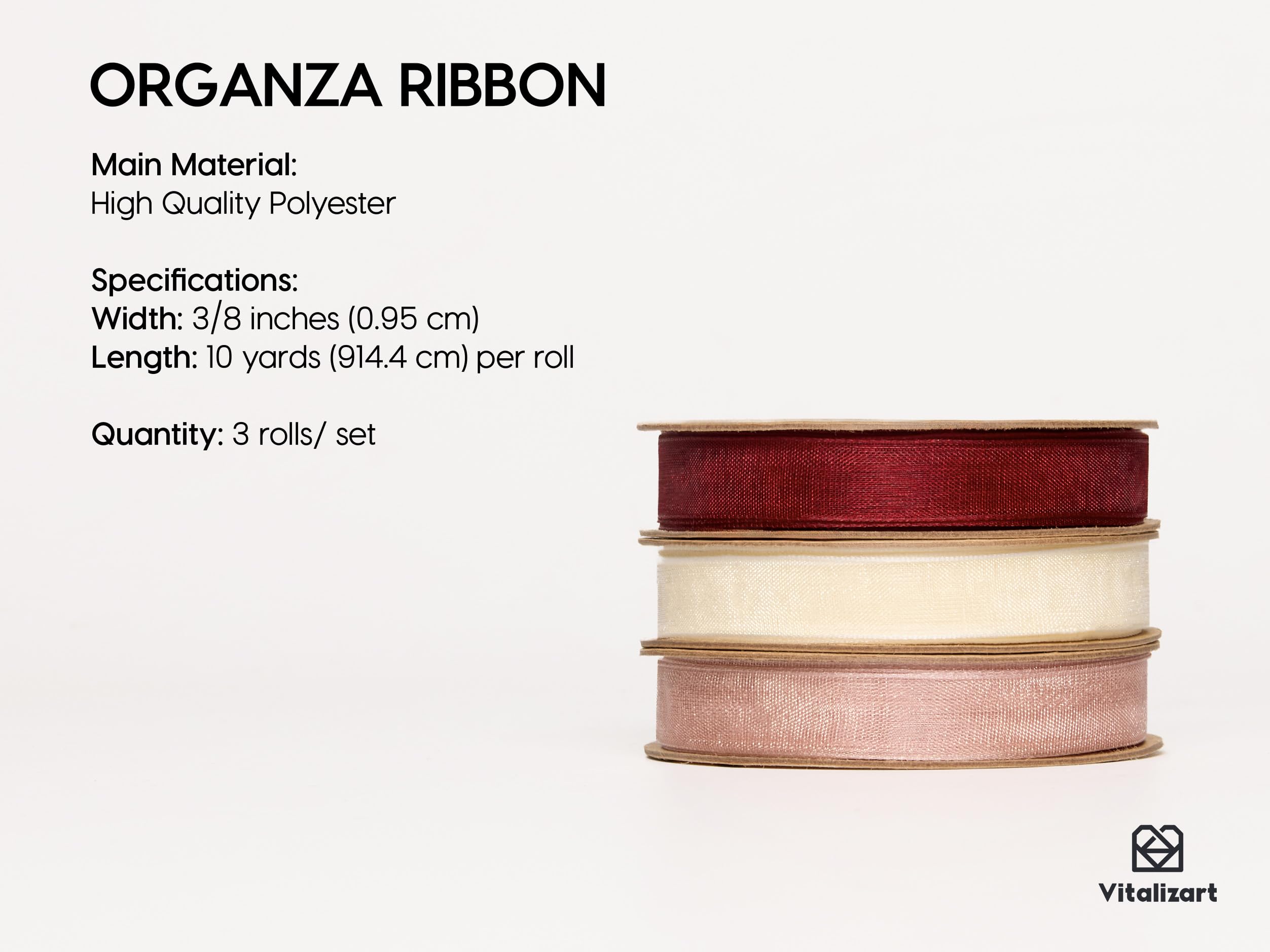 0,9 x 22,9 m rotolo di nastro oro organza 12 mm Nastro velato per matrimoni/ Craft/Gift Wrap/Natale