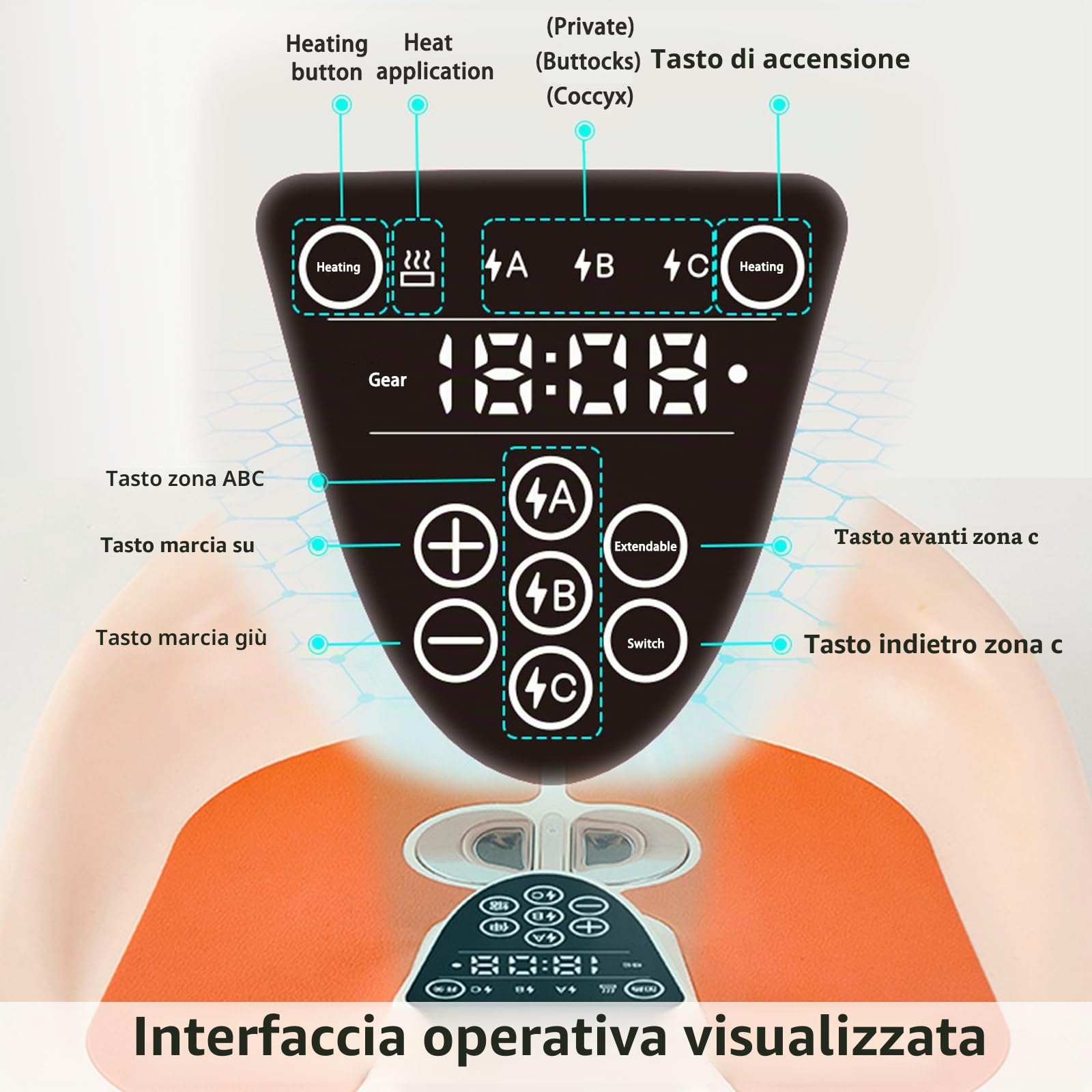 Allenatore del pavimento pelvico per donne con tecnologia EMS, 3 modalità 5 livelli di intensità toner muscolare, esercitatore di kegel portatile per cure postpartum e benessere pelvico, uso domestico